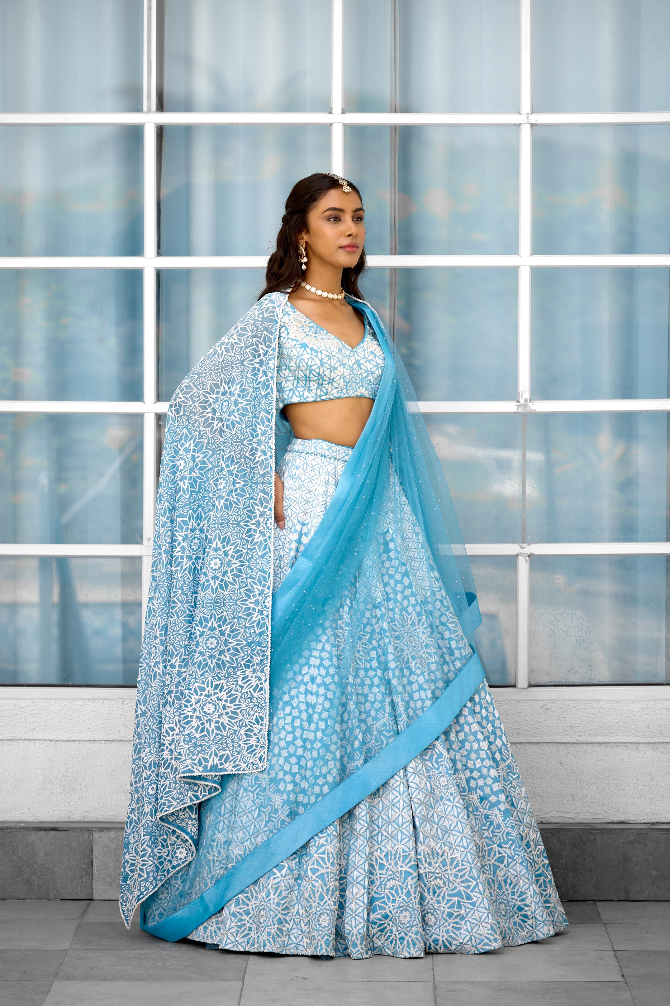 Blue Blossom Womens wear Lehenga set