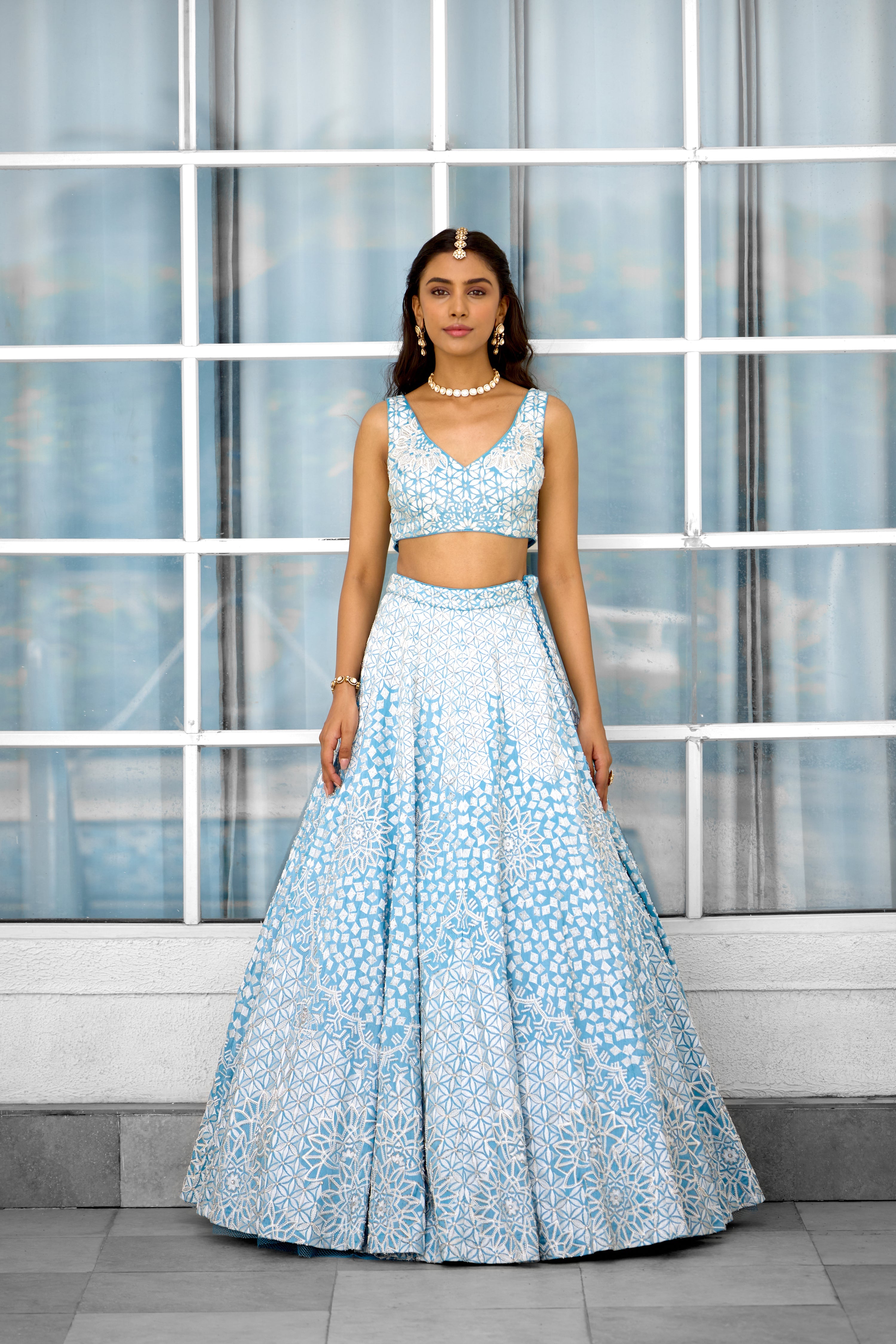 Blue Blossom Womens wear Lehenga set