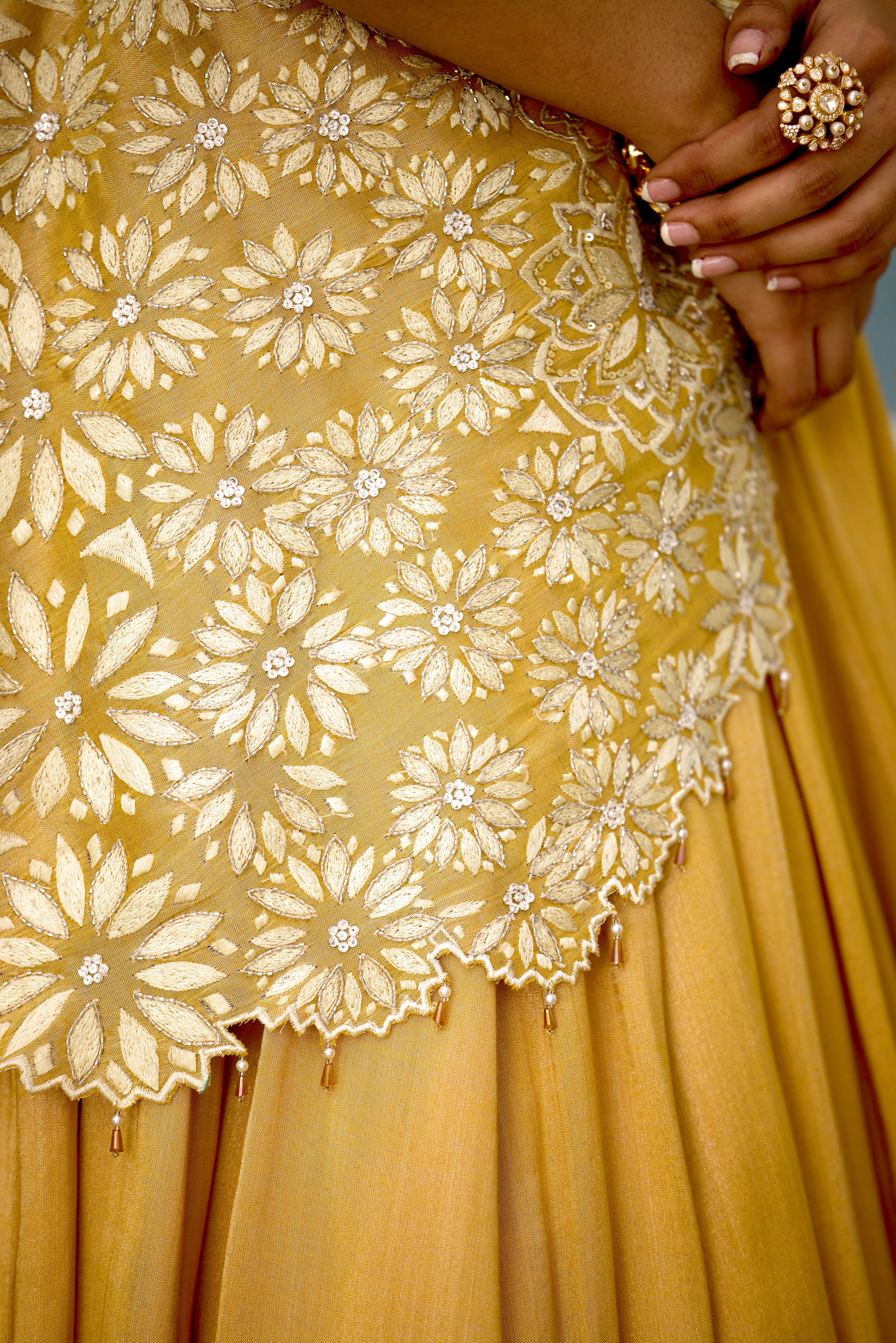 Marigold Muse Women wear Lehenga saree set