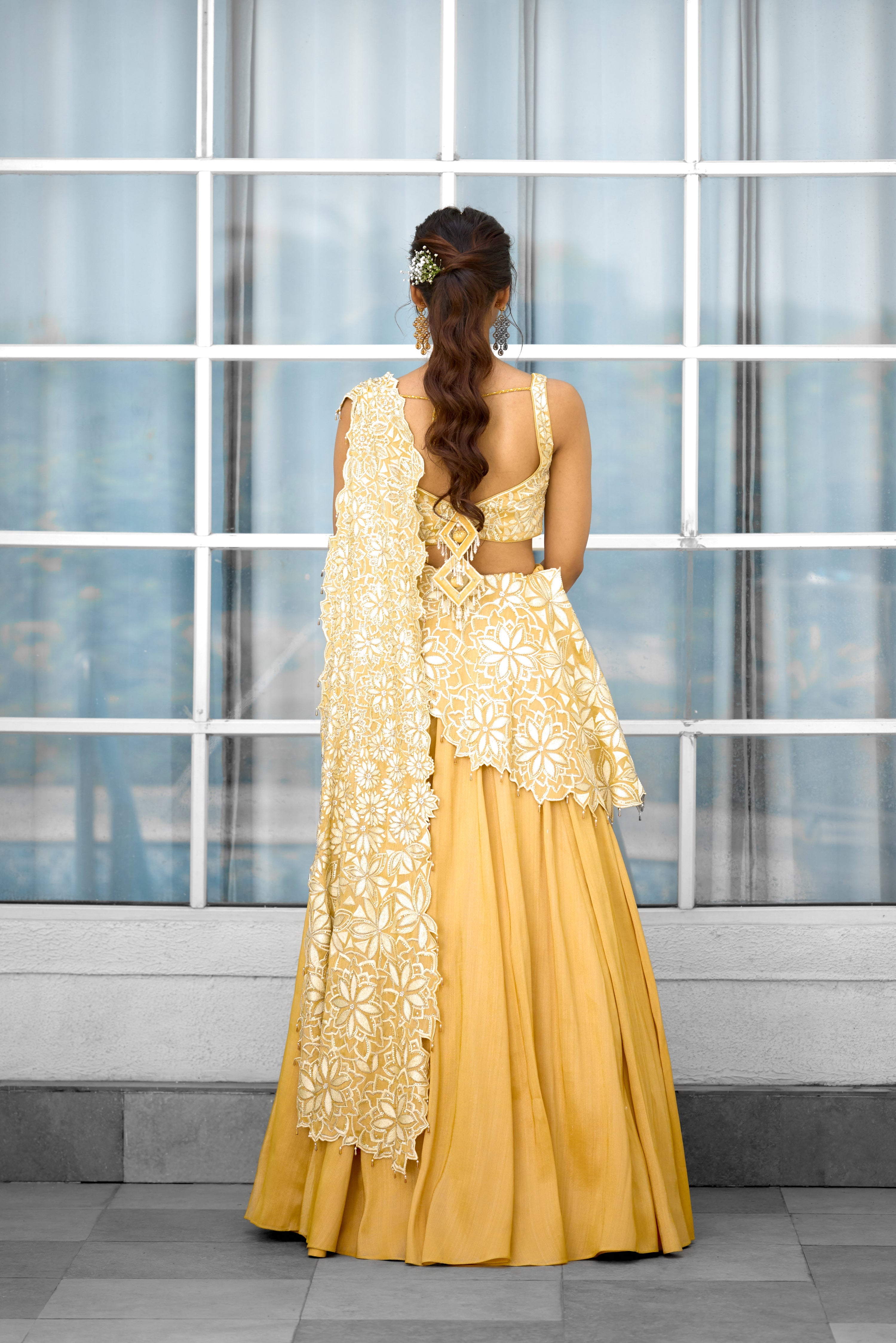 Marigold Muse Women wear Lehenga saree set
