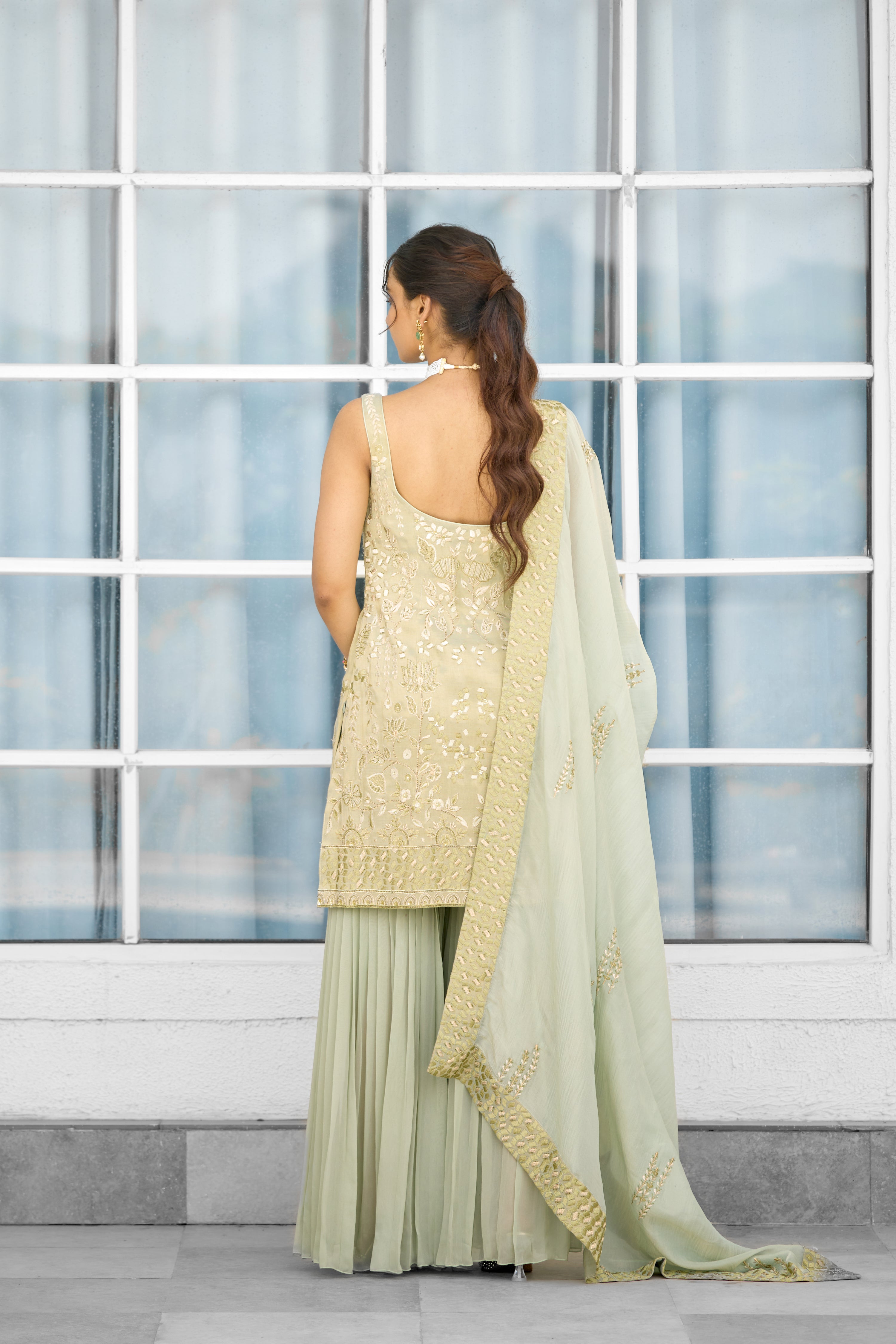 Moss Mirage Women wear kurta Sharara set