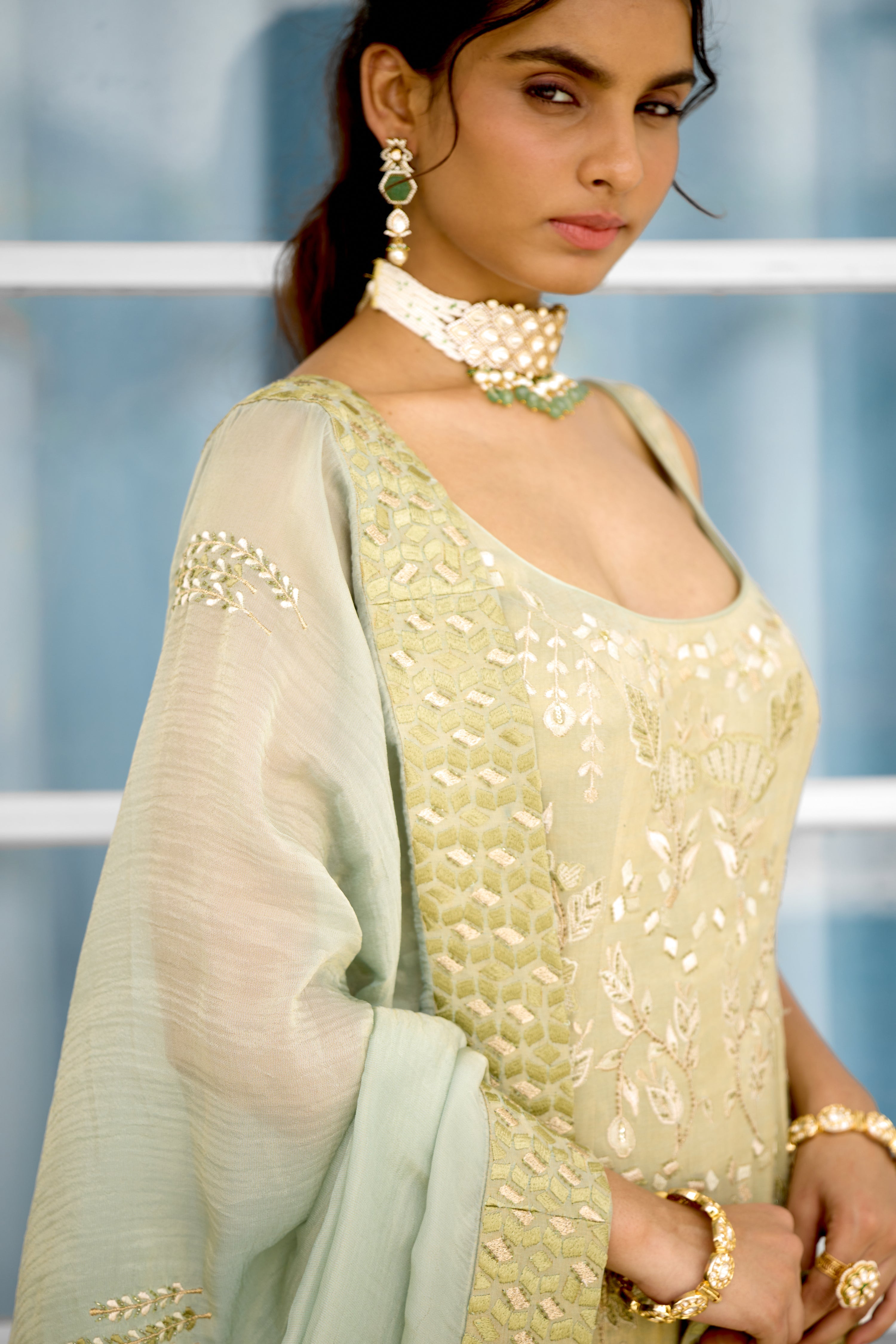 Moss Mirage Women wear kurta Sharara set
