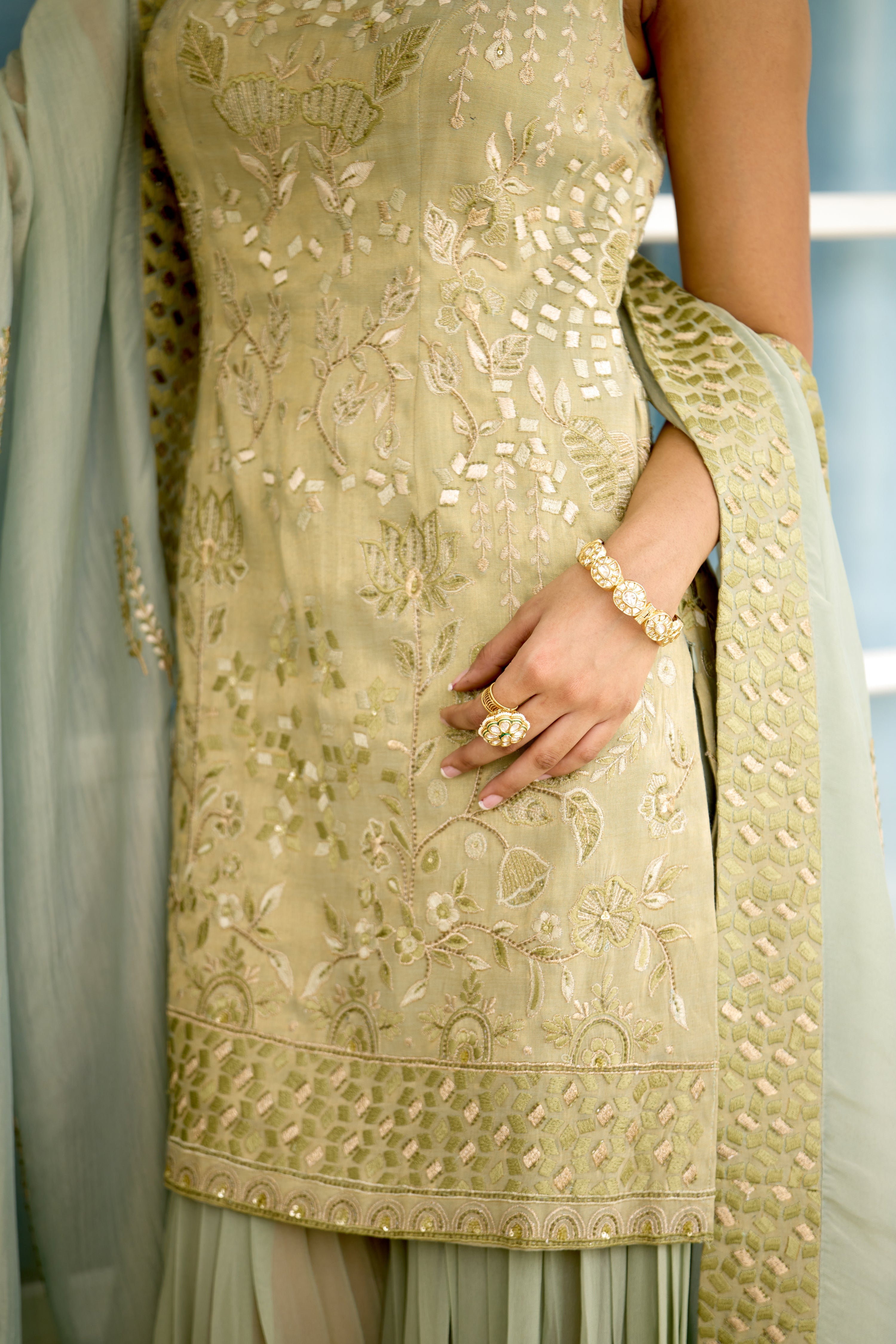 Moss Mirage Women wear kurta Sharara set