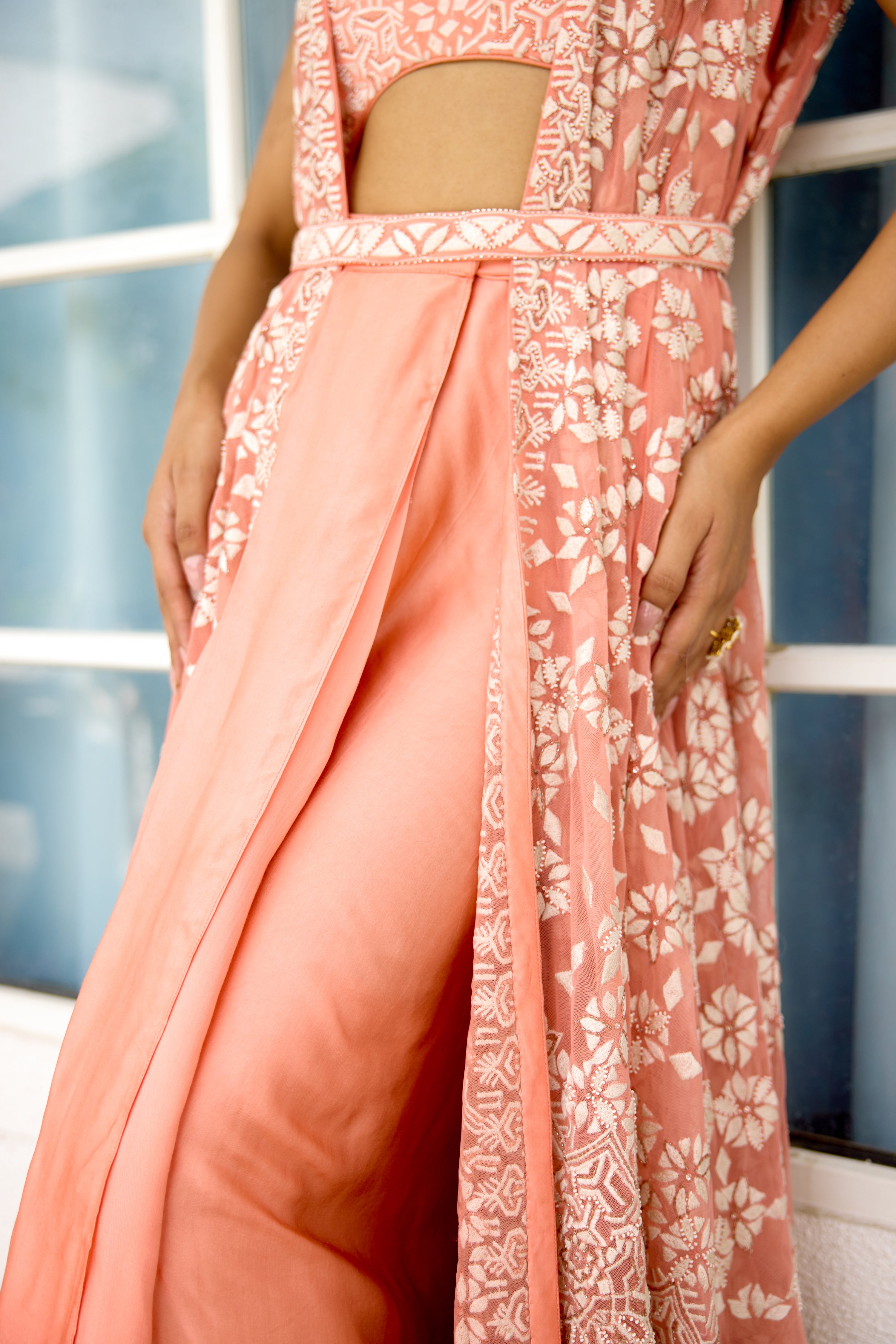 Petal Dust Women wear Cape Dhoti set