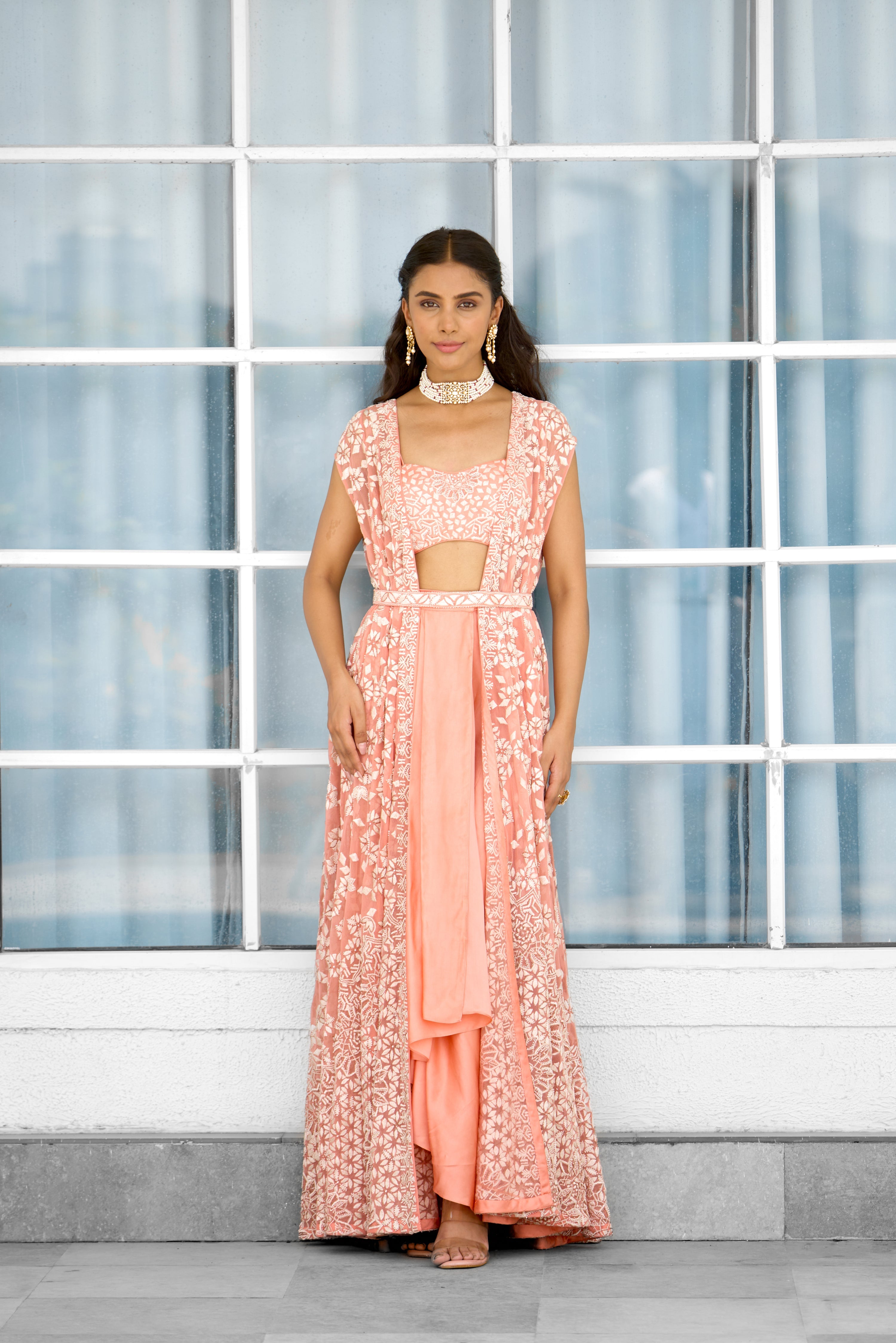 Petal Dust Women wear Cape Dhoti set