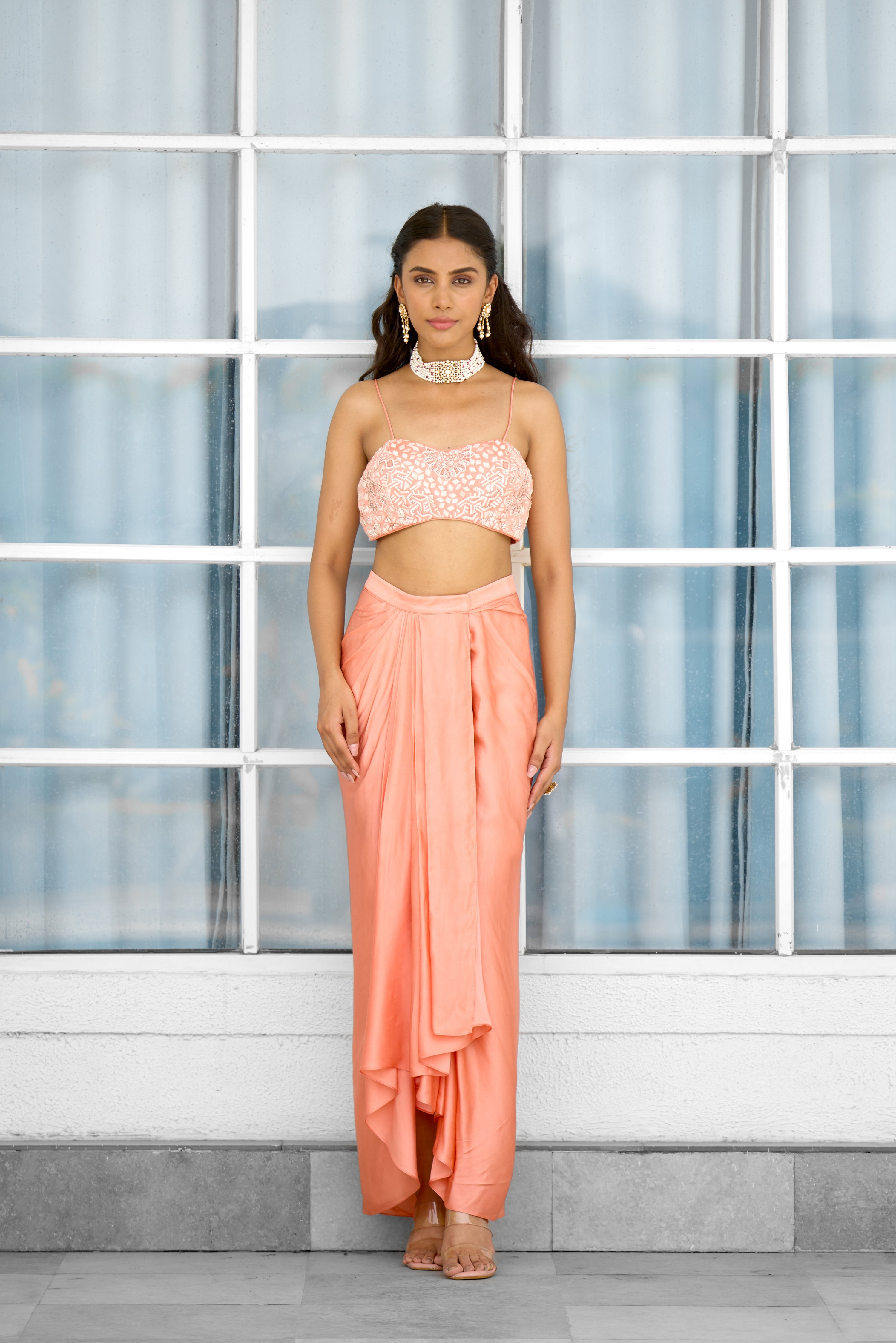 Petal Dust Women wear Cape Dhoti set