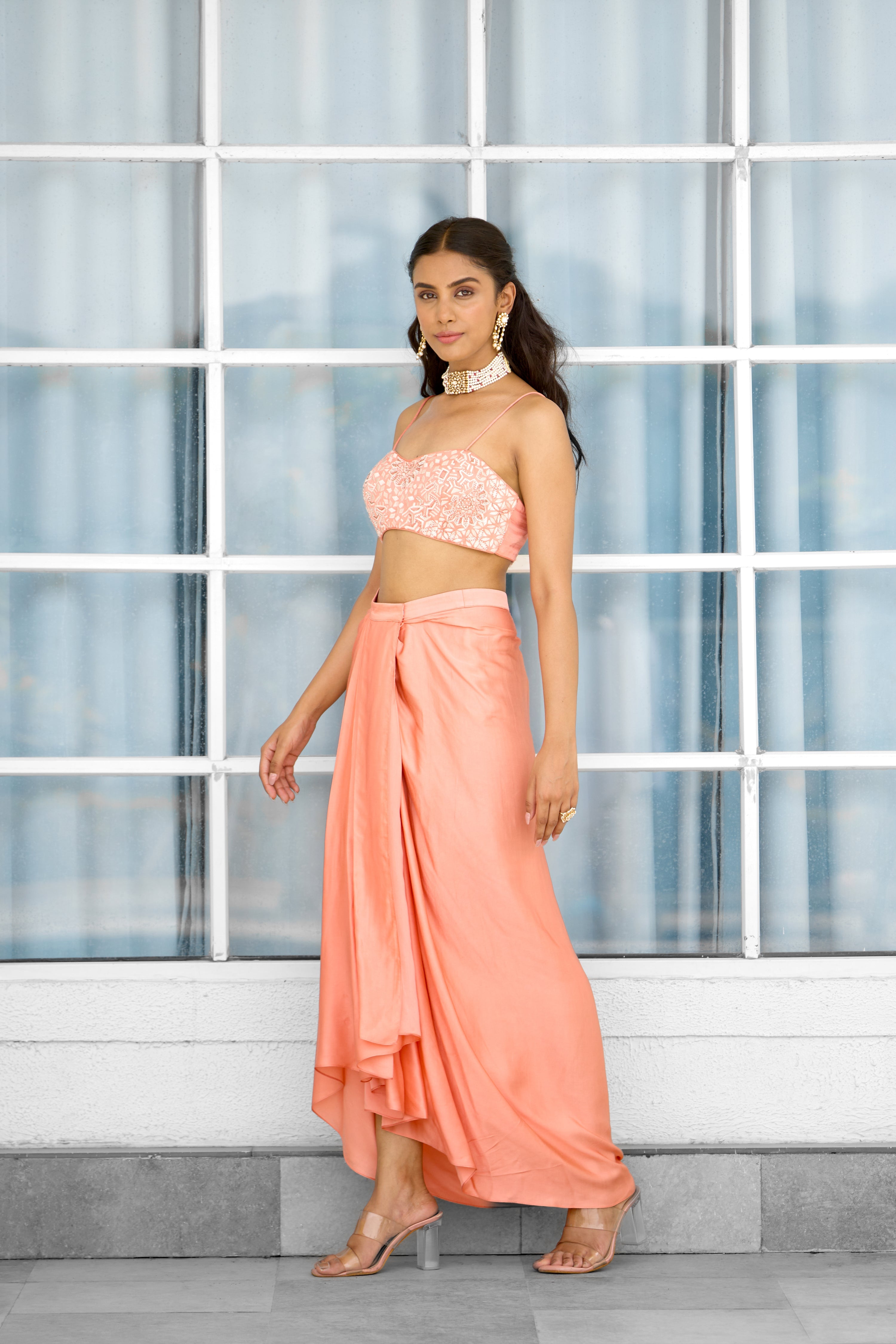Petal Dust Women wear Cape Dhoti set