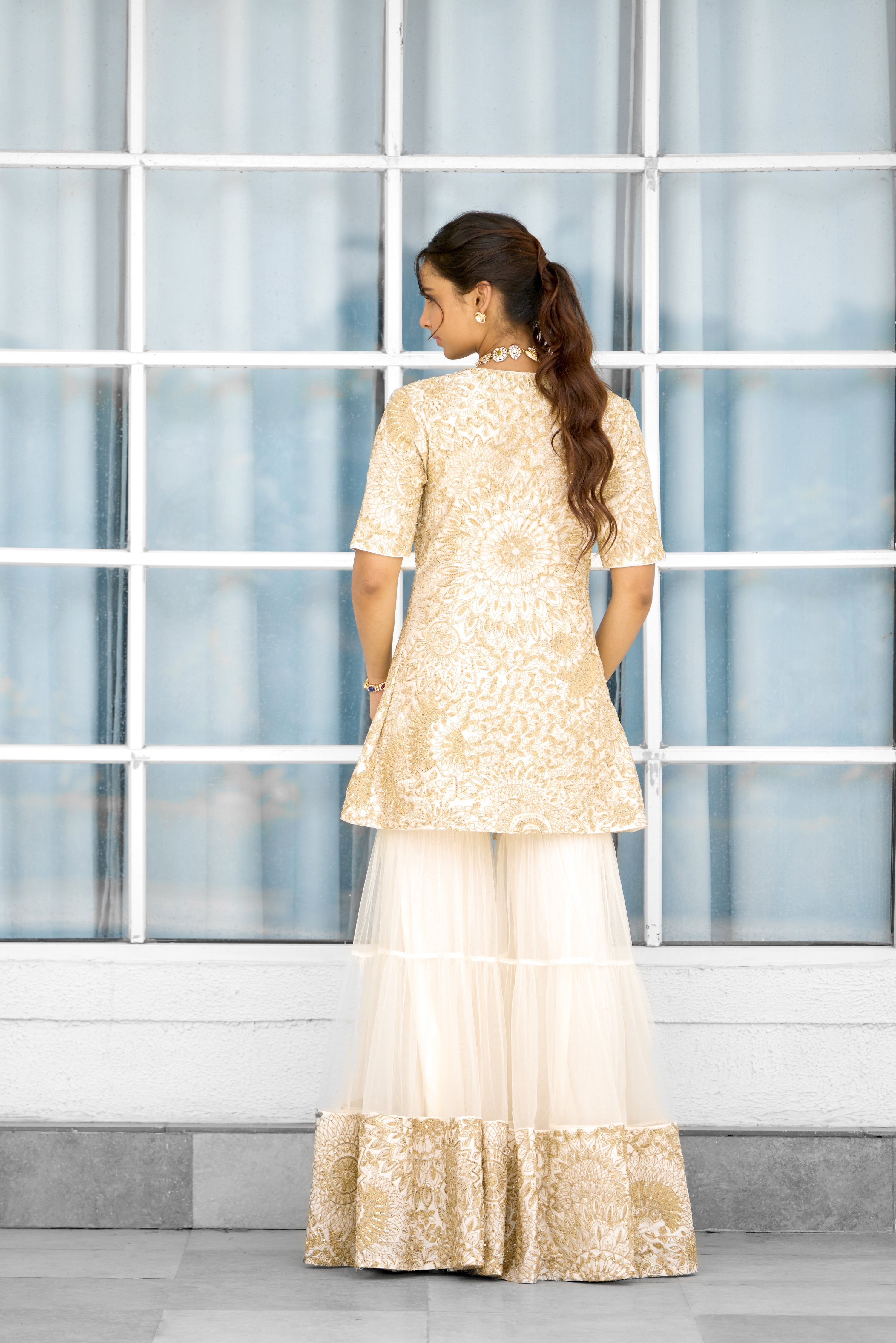 Sun Ray Women wear kurta gharara set