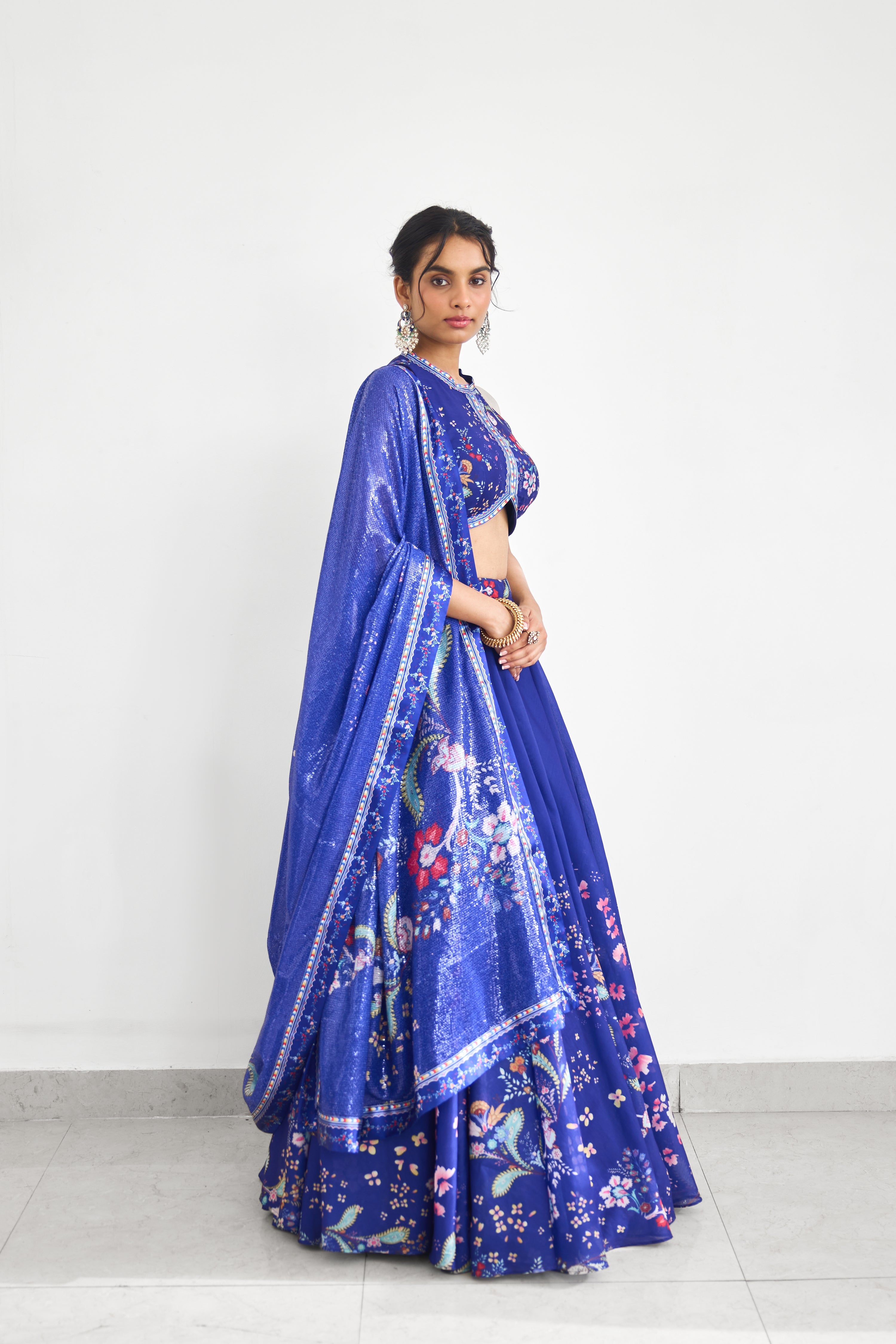 Peacock garden women wear Printed Lehenga set