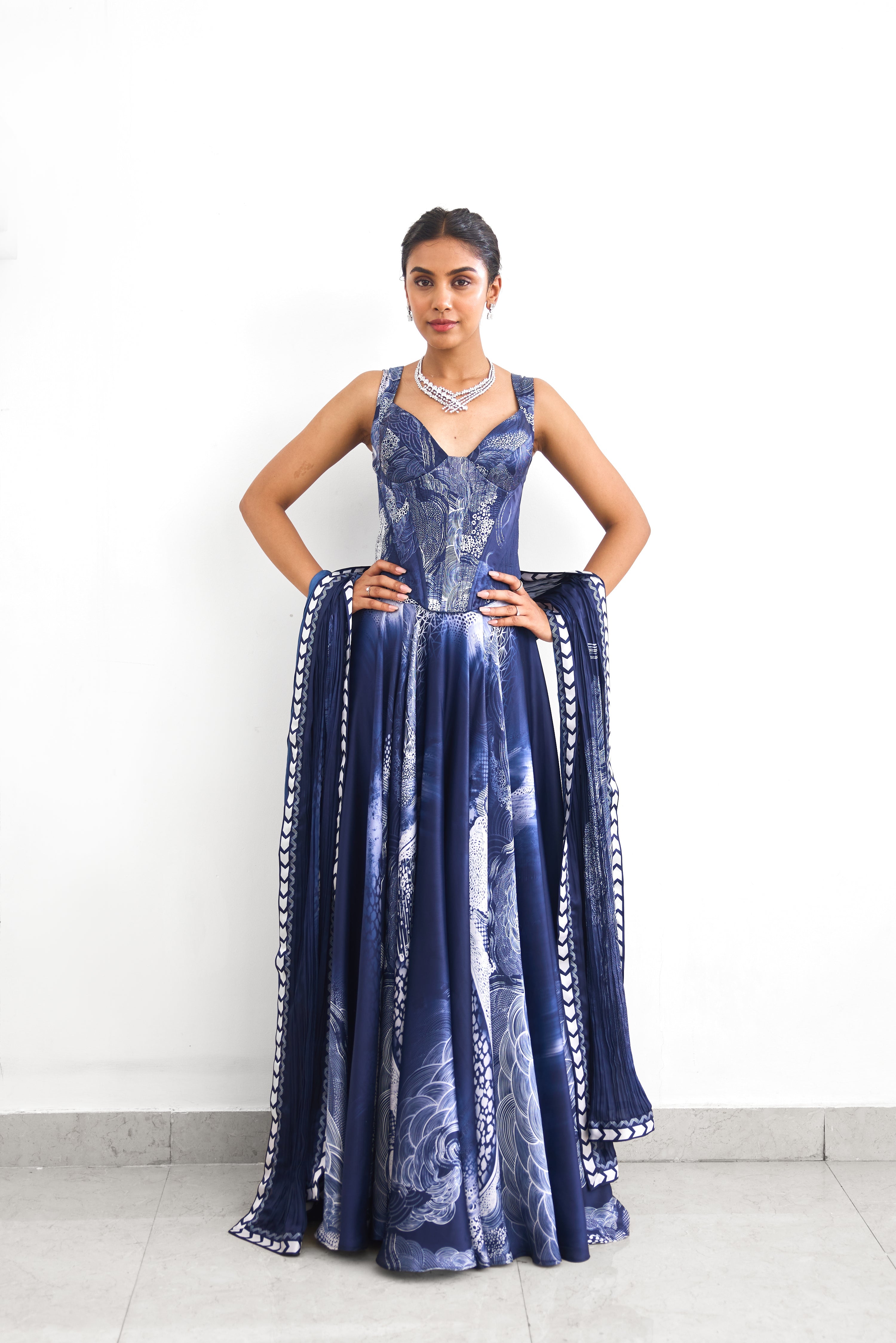 Swirl Print Women wear Printed Lehenga set