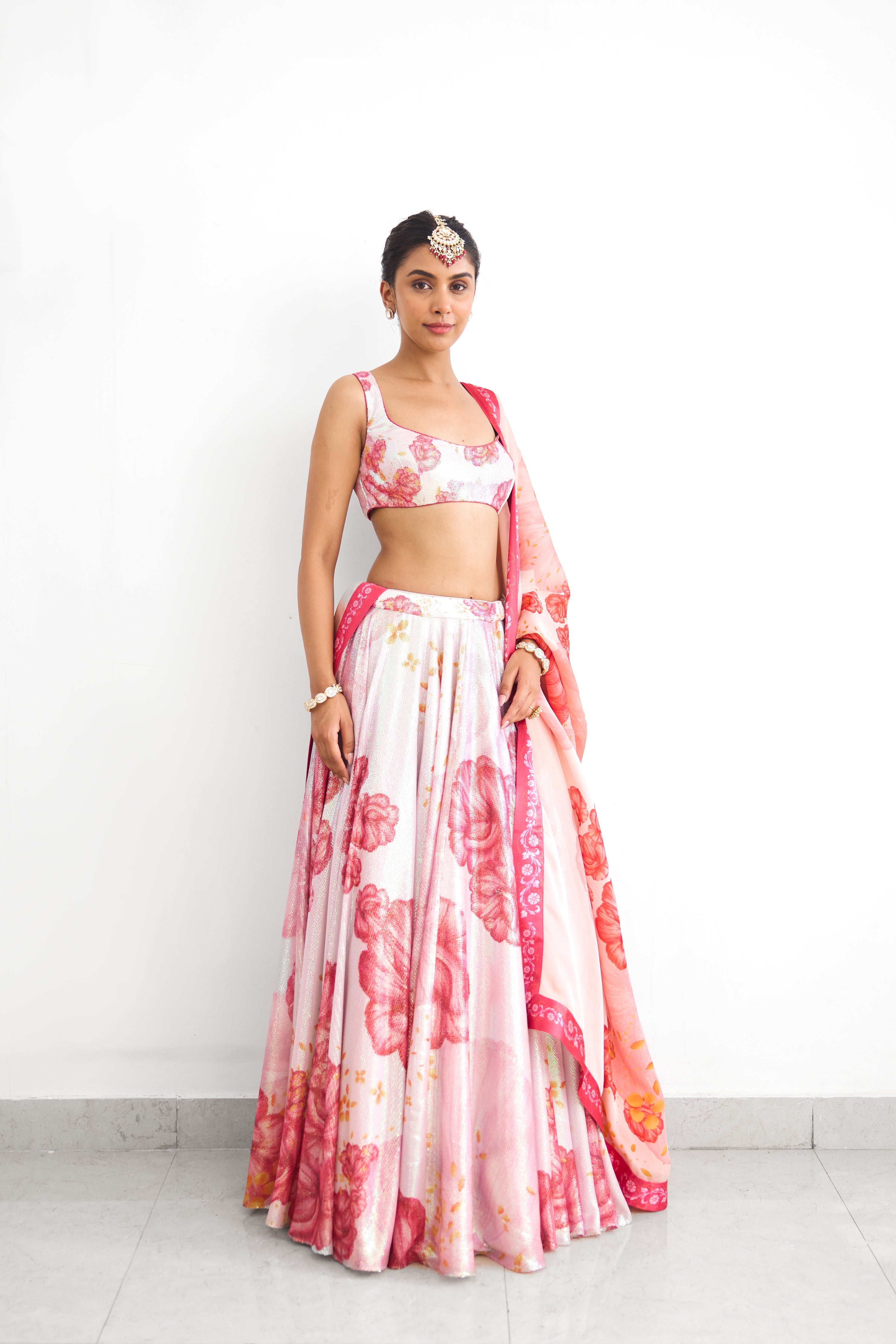 Blush Bloom Women wear Sequence Lehenga set