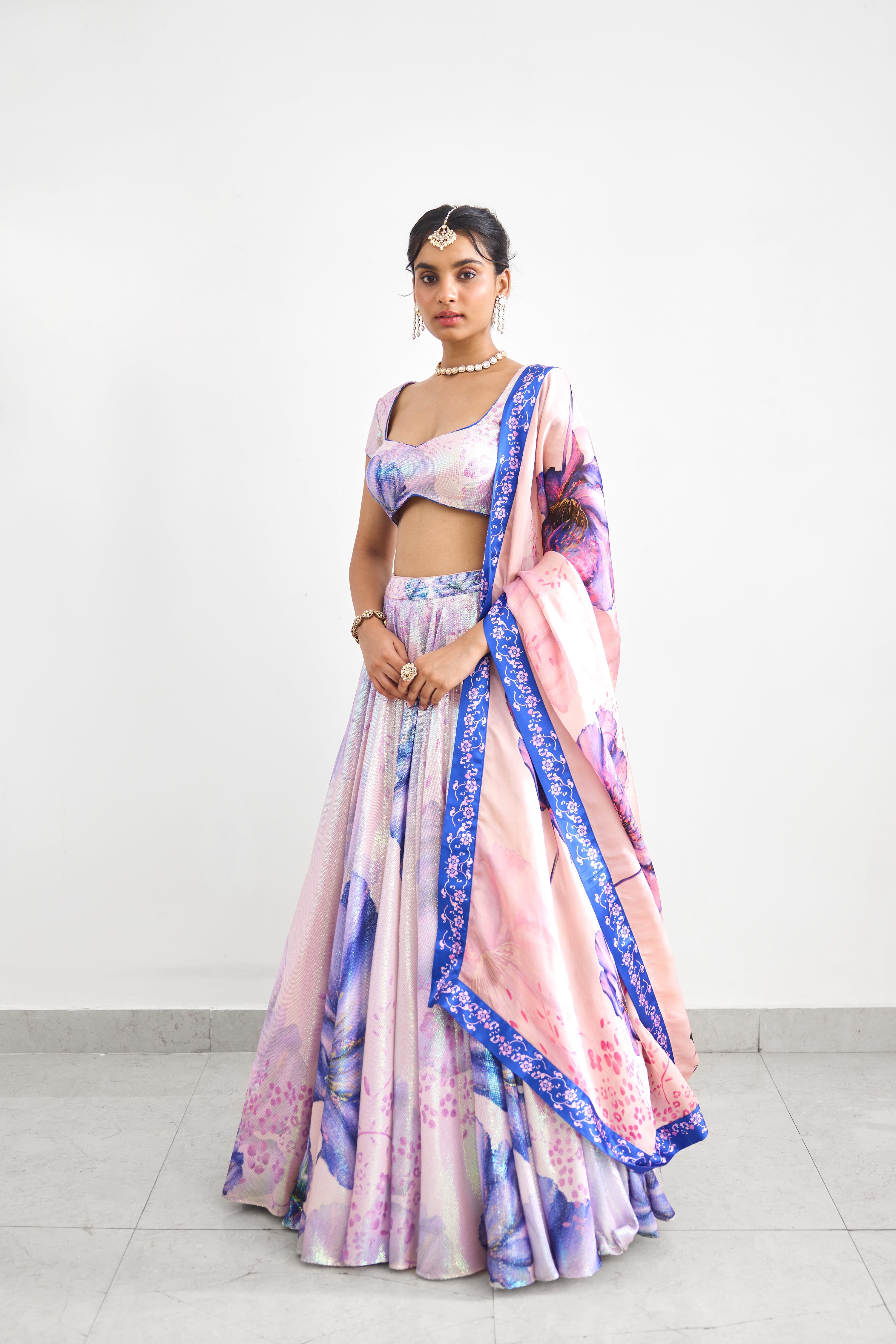 Lavender Twilight Women wear Sequence Lehenga set