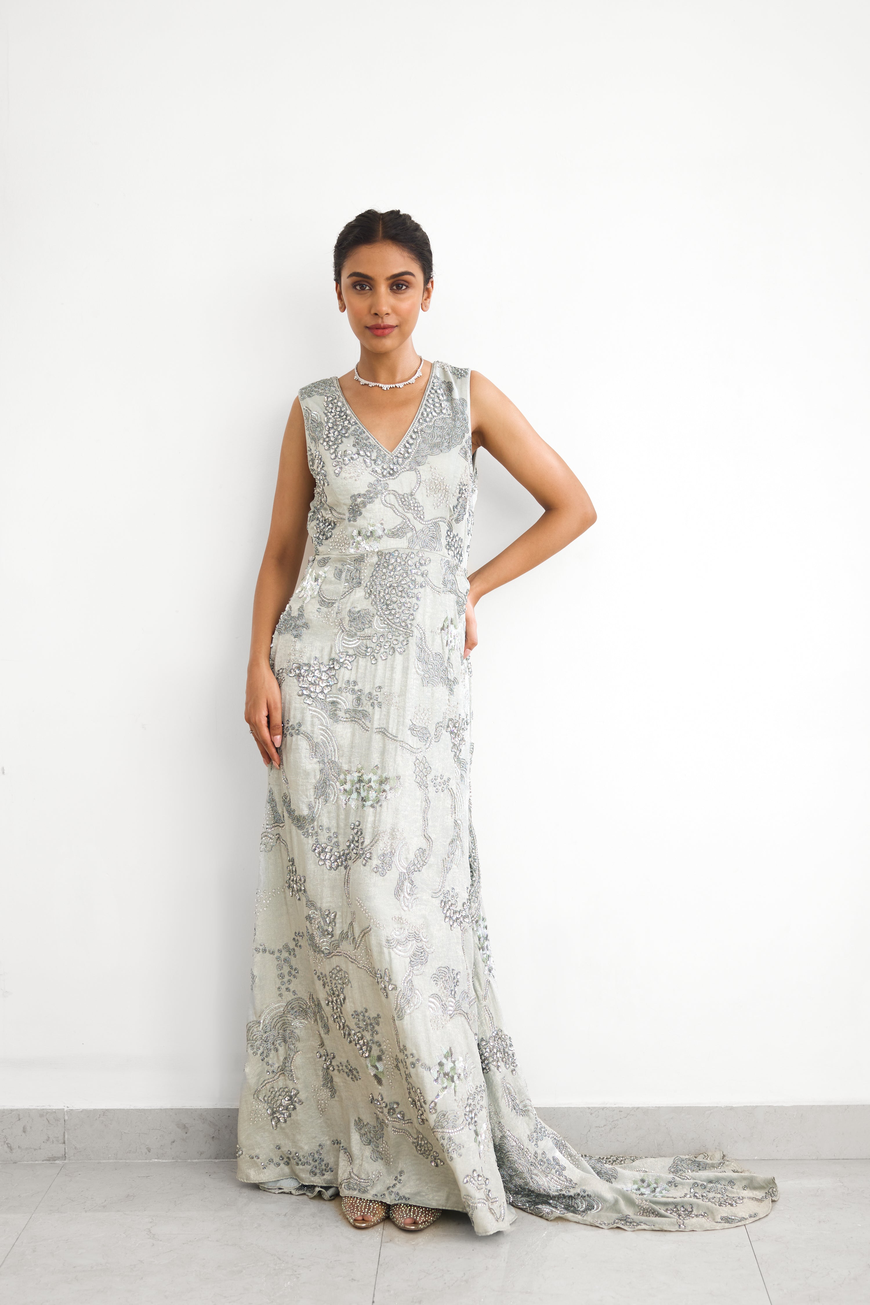 Sea Breeze Women wear Embellished Floor Length gown