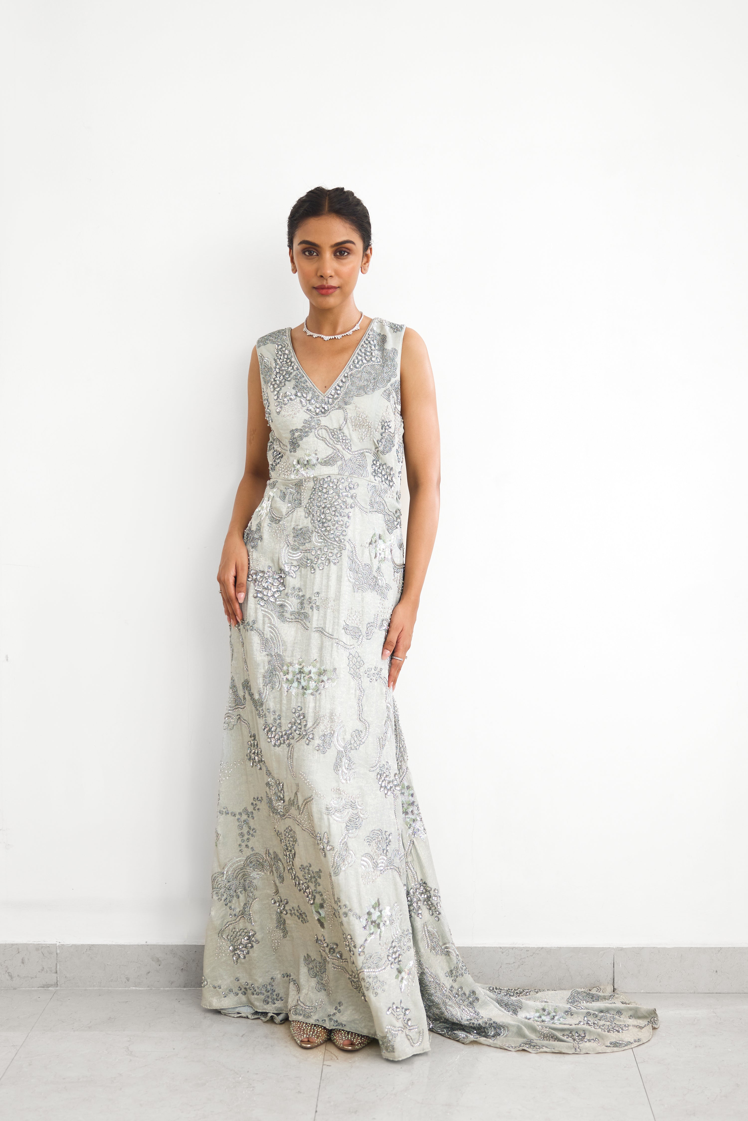 Sea Breeze Women wear Embellished Floor Length gown