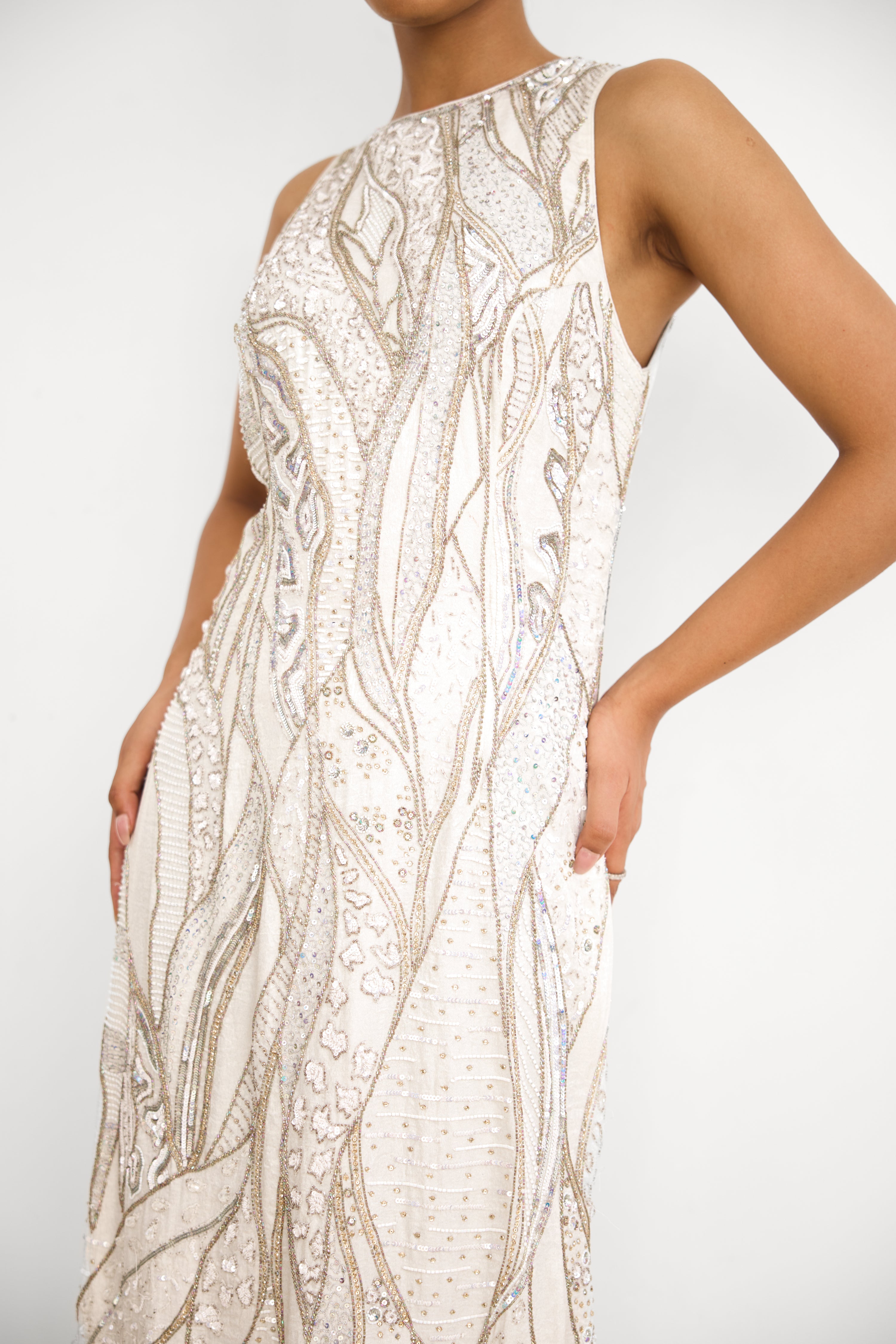 Gold Frost Women wear Embellished Gown