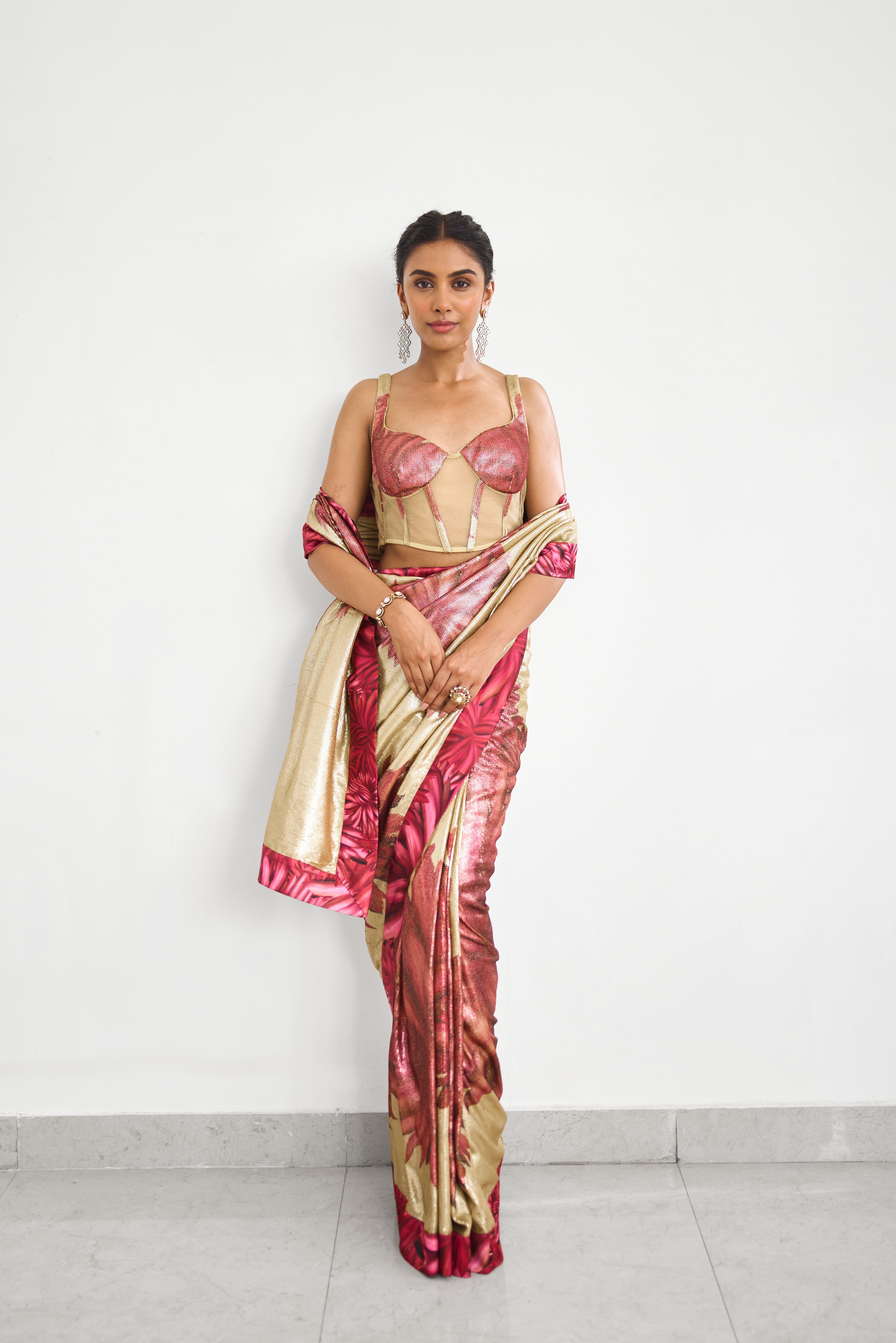 Golden Hour Women wear Sequence saree set