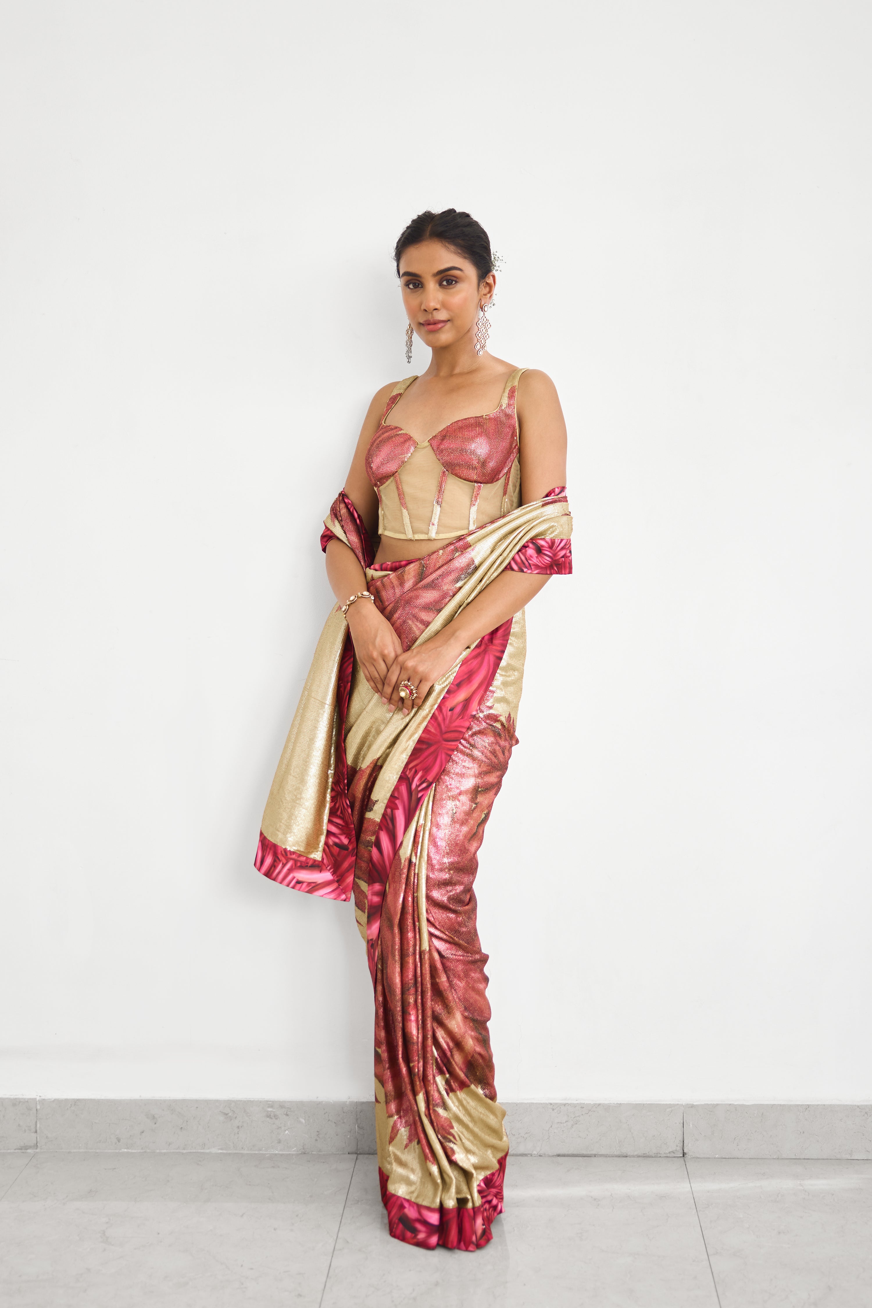 Golden Hour Women wear Sequence saree set