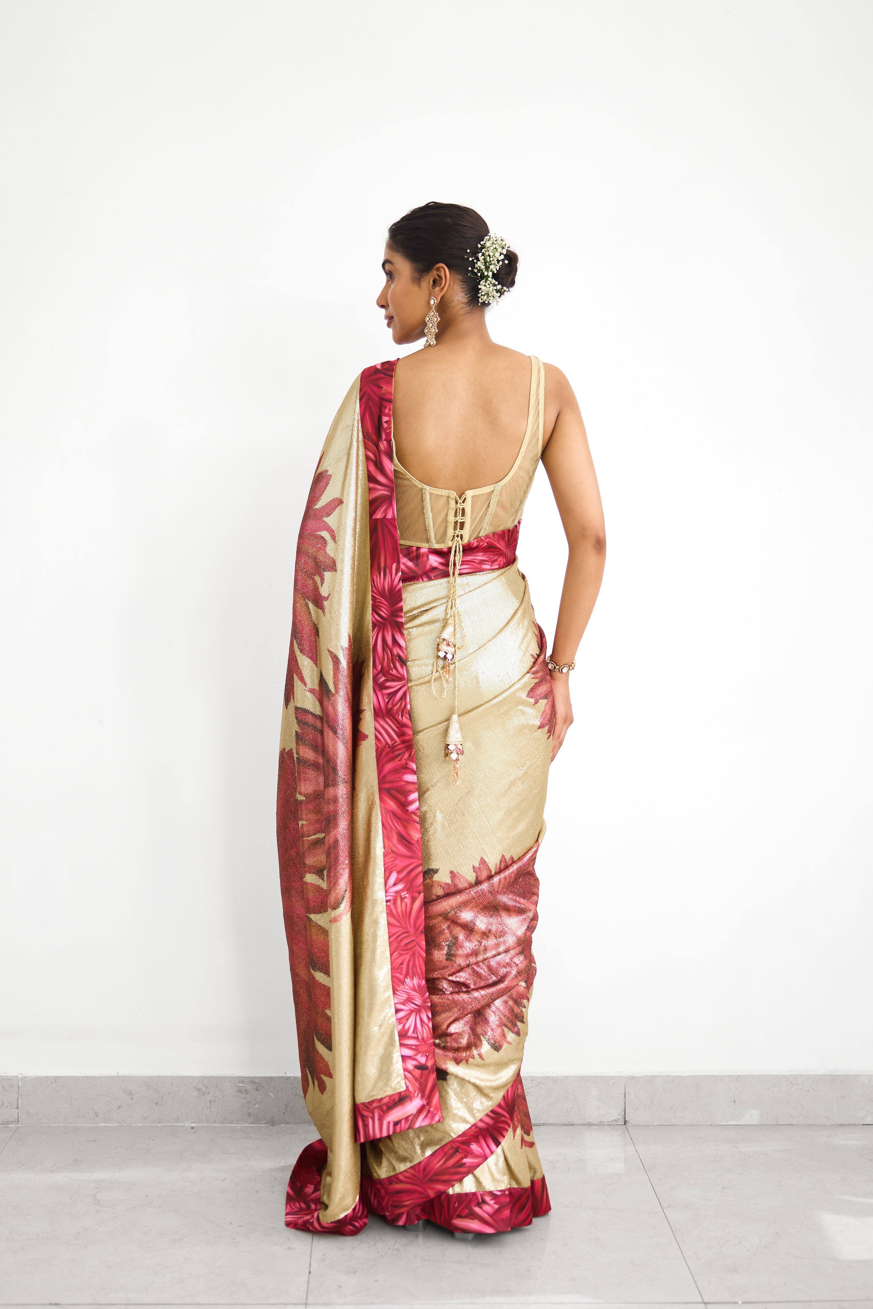 Golden Hour Women wear Sequence saree set