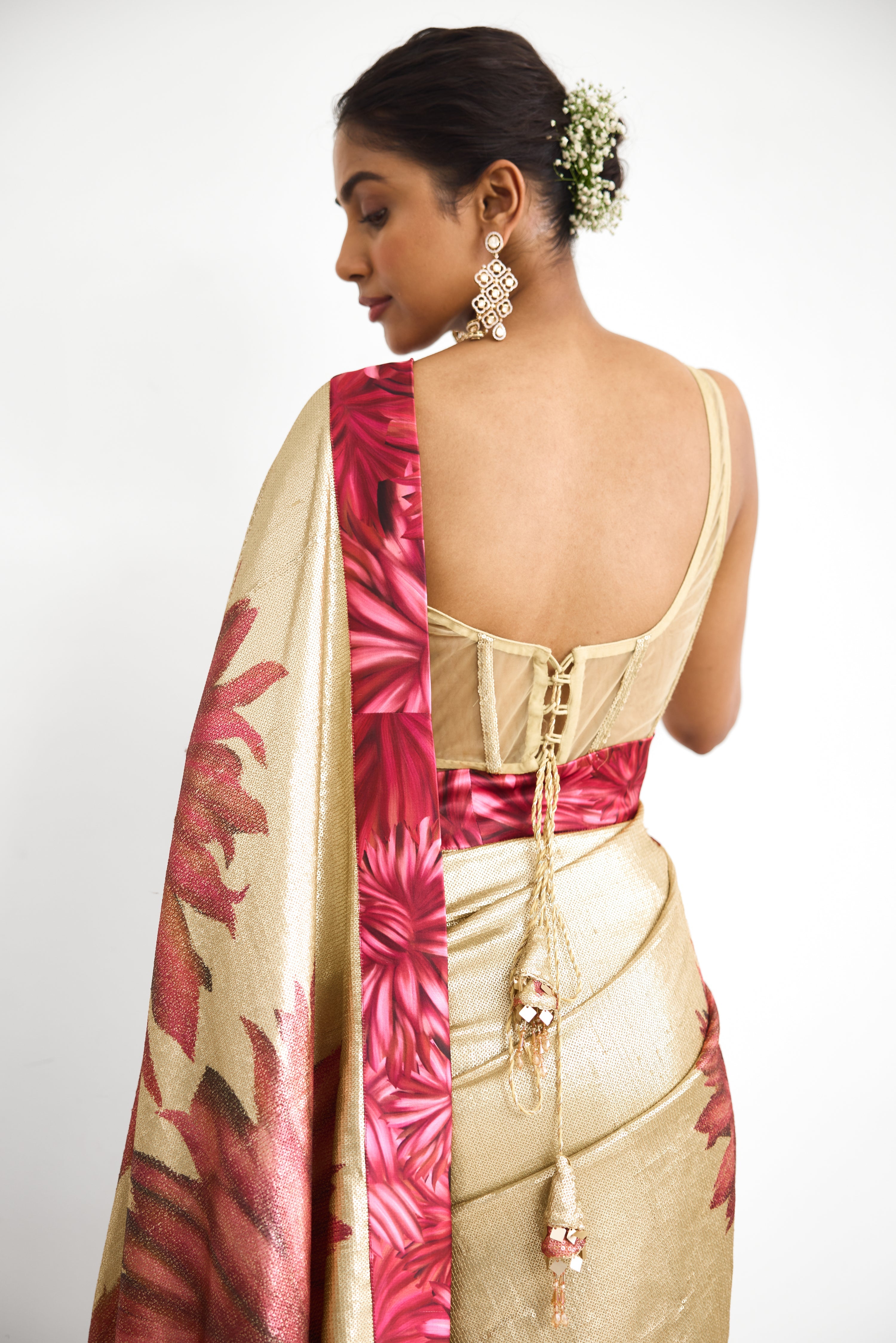 Golden Hour Women wear Sequence saree set