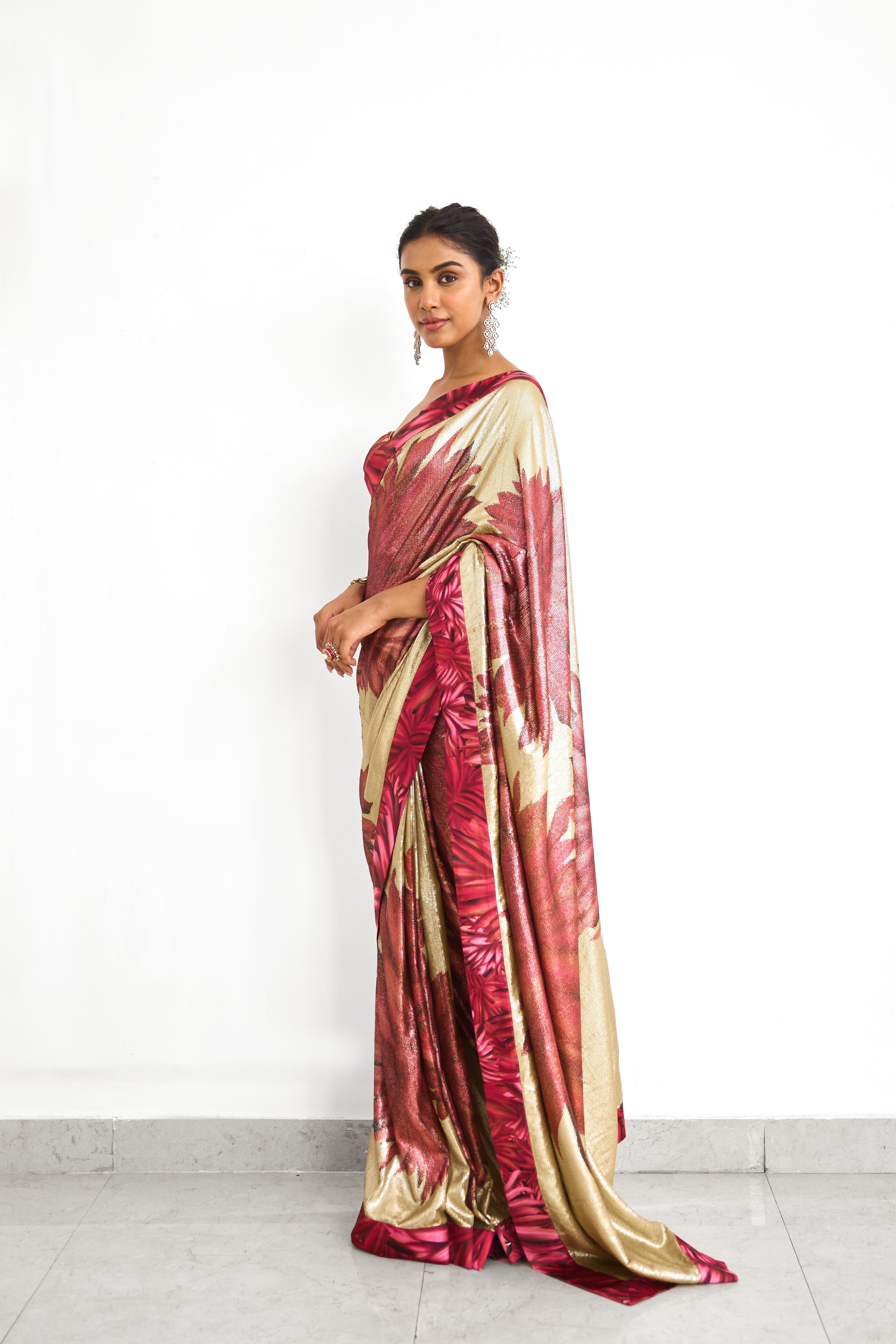 Golden Hour Women wear Sequence saree set