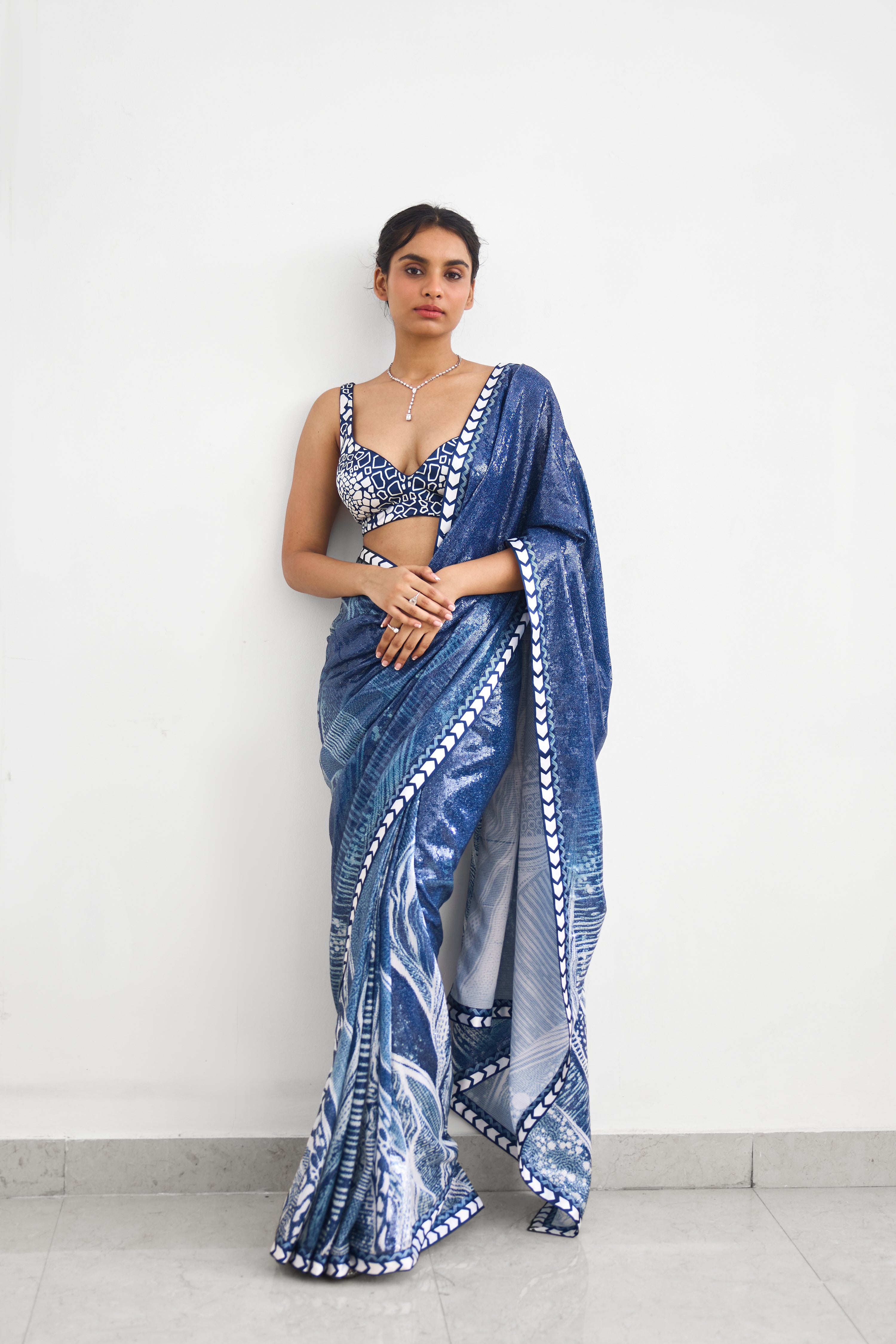 Swirl Sequence Women wear Saree set