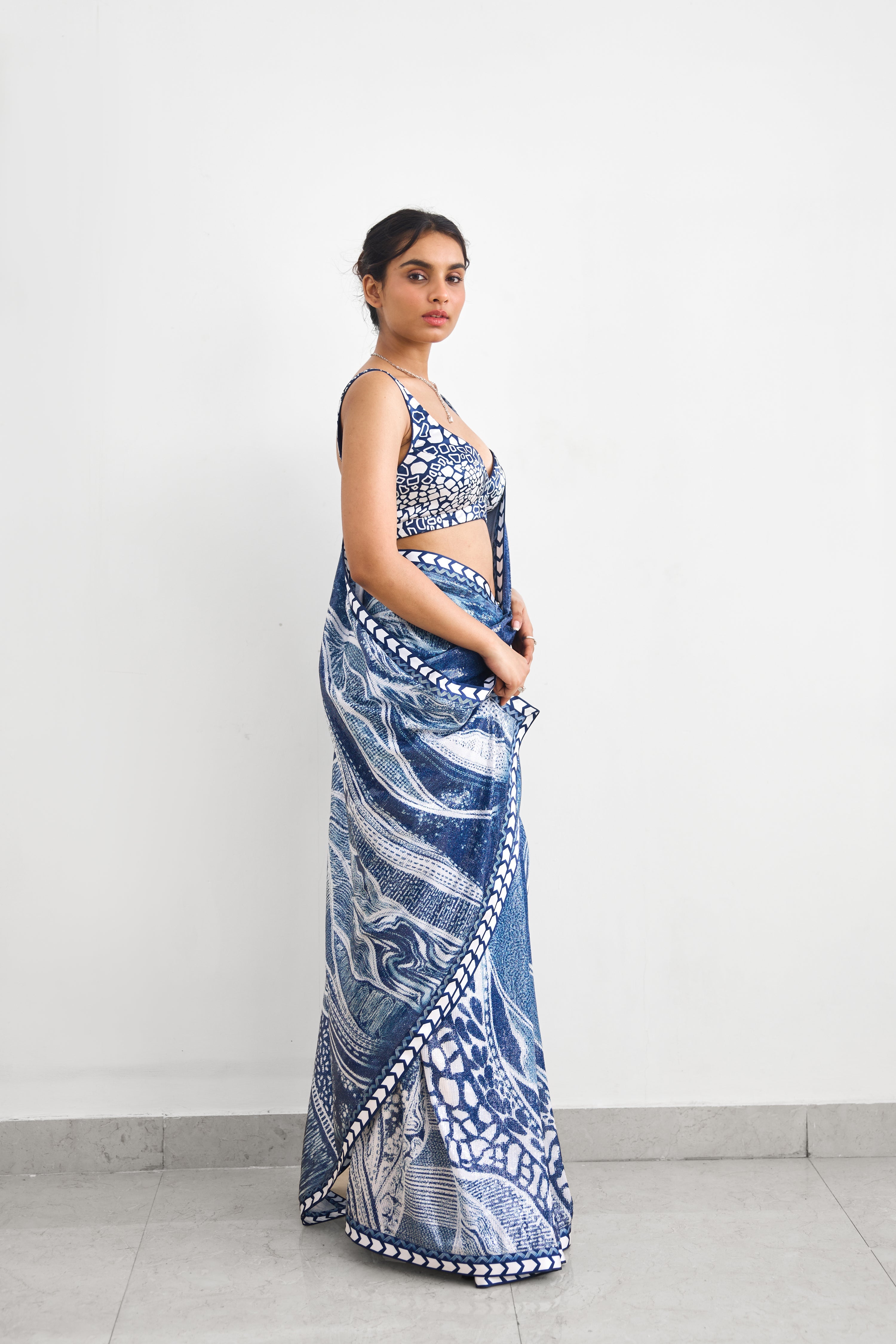 Swirl Sequence Women wear Saree set