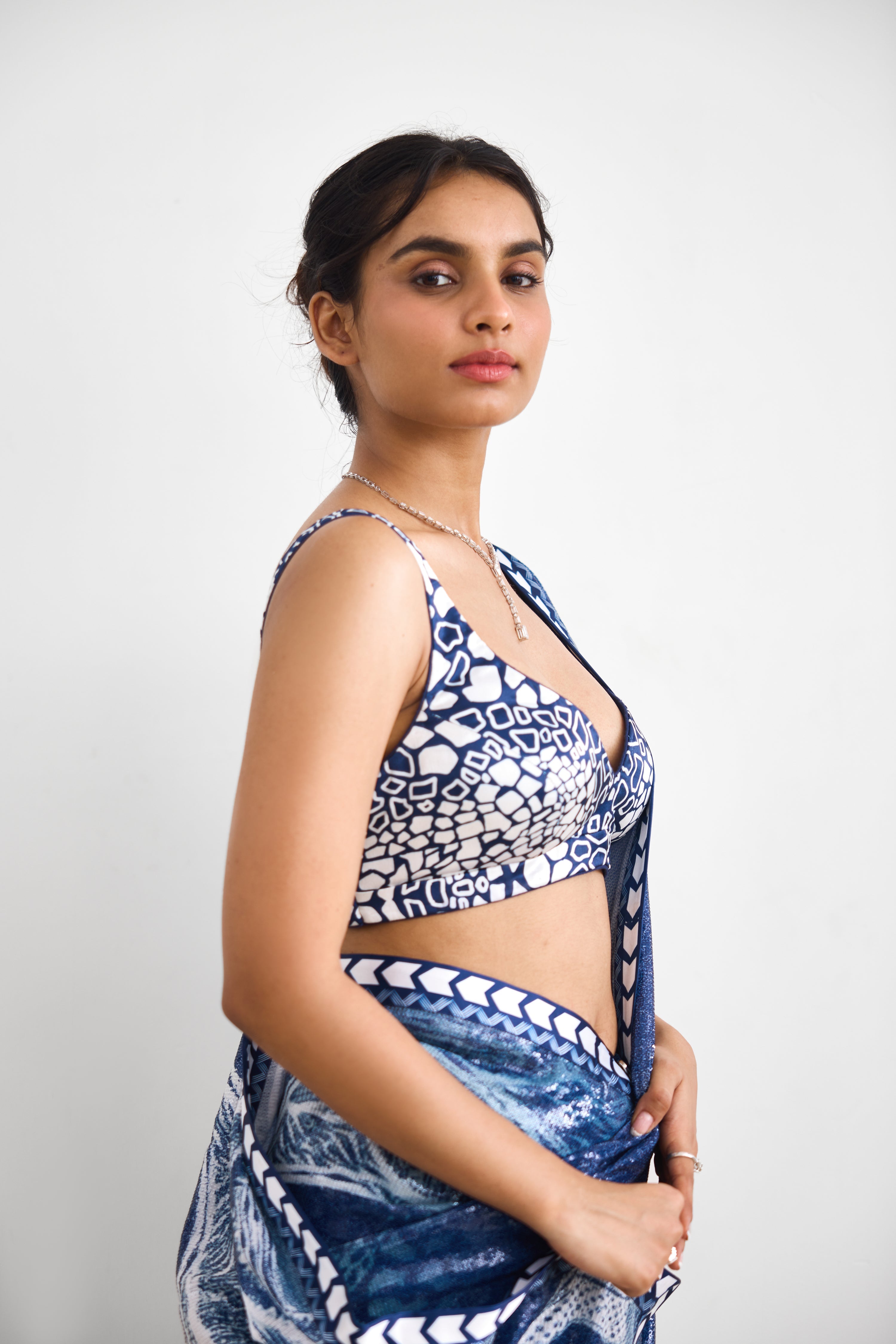 Swirl Sequence Women wear Saree set