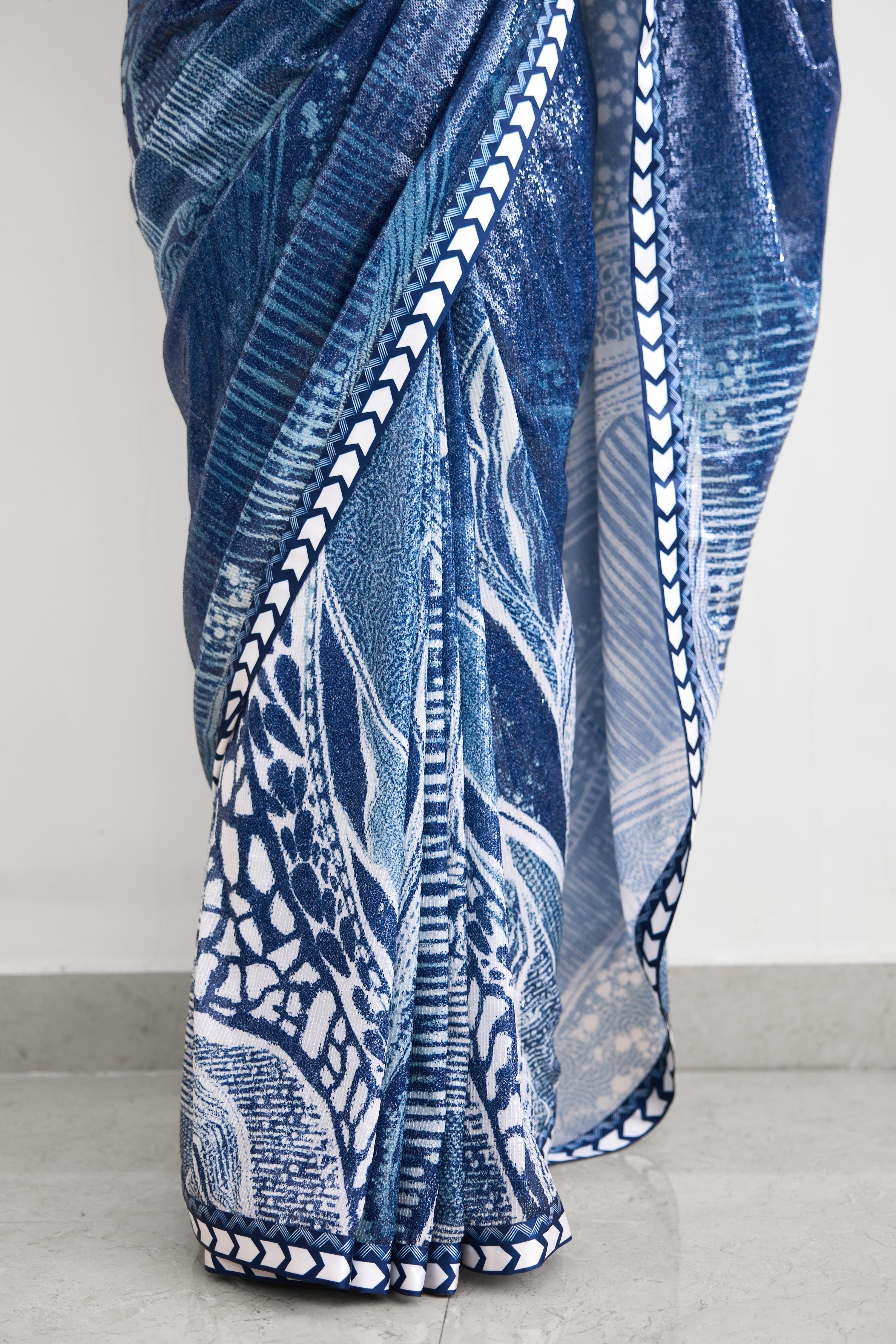 Swirl Sequence Women wear Saree set