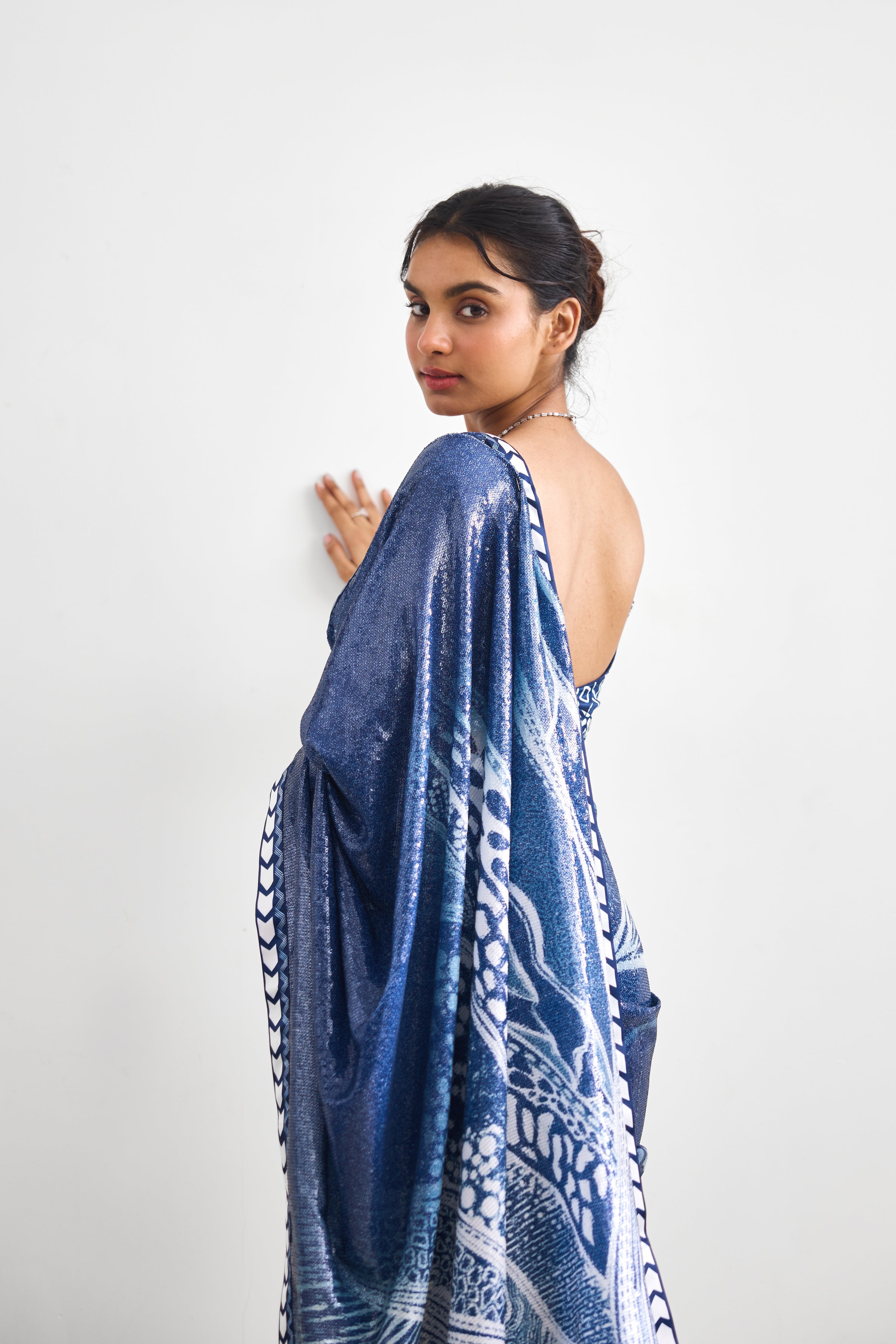 Swirl Sequence Women wear Saree set