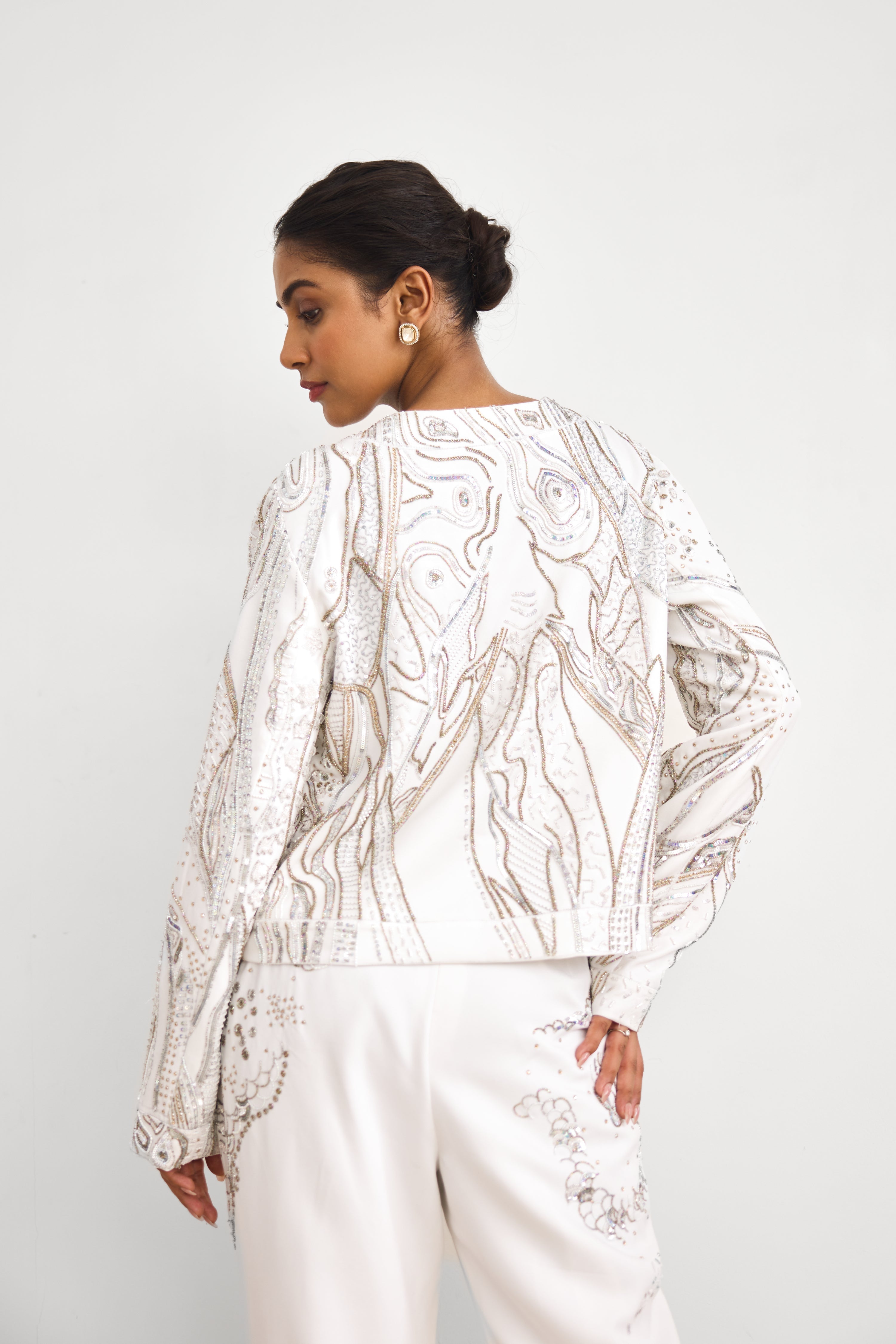 Aurora Ivory Women wear Jacket Pant Corset set