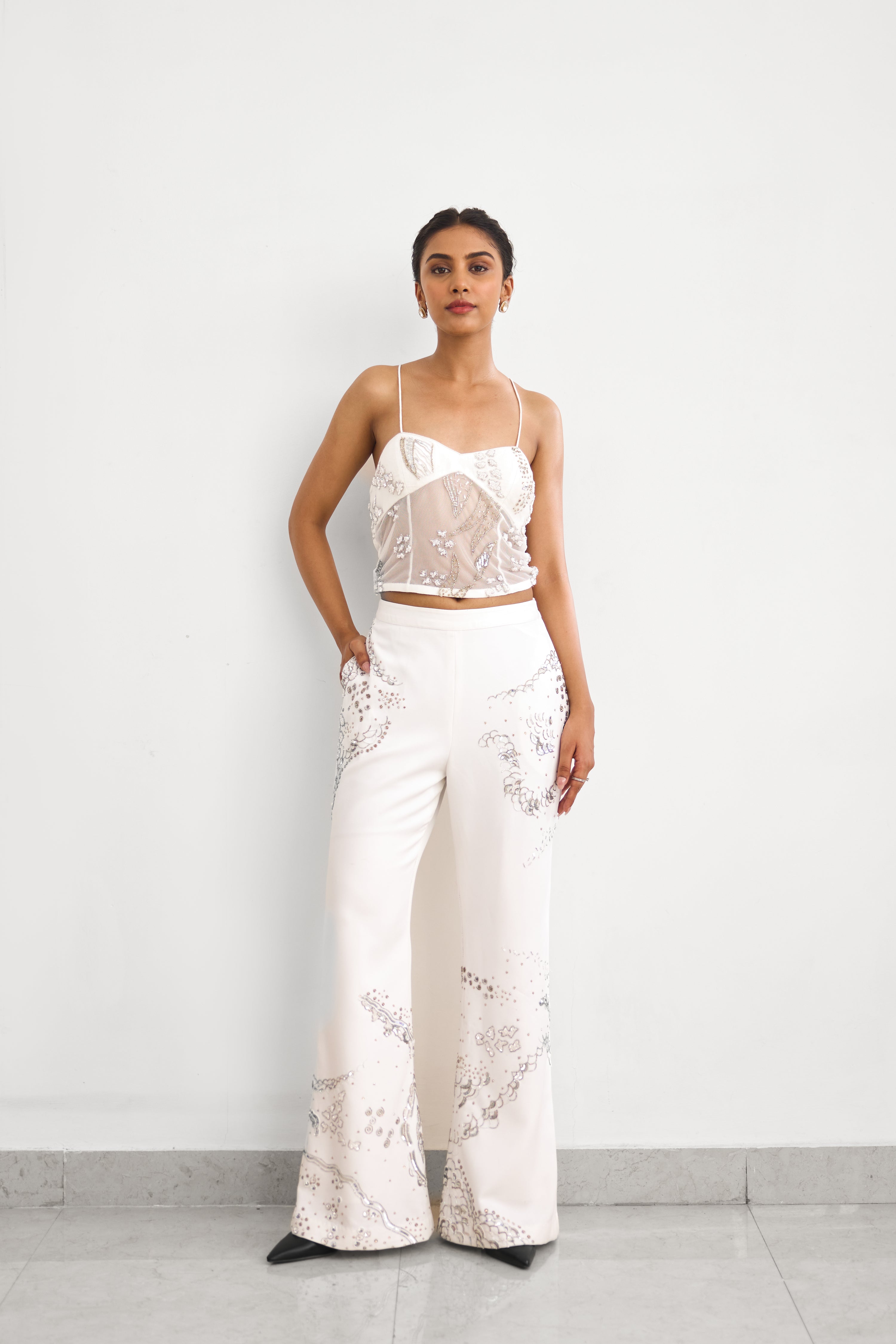 Aurora Ivory Women wear Jacket Pant Corset set
