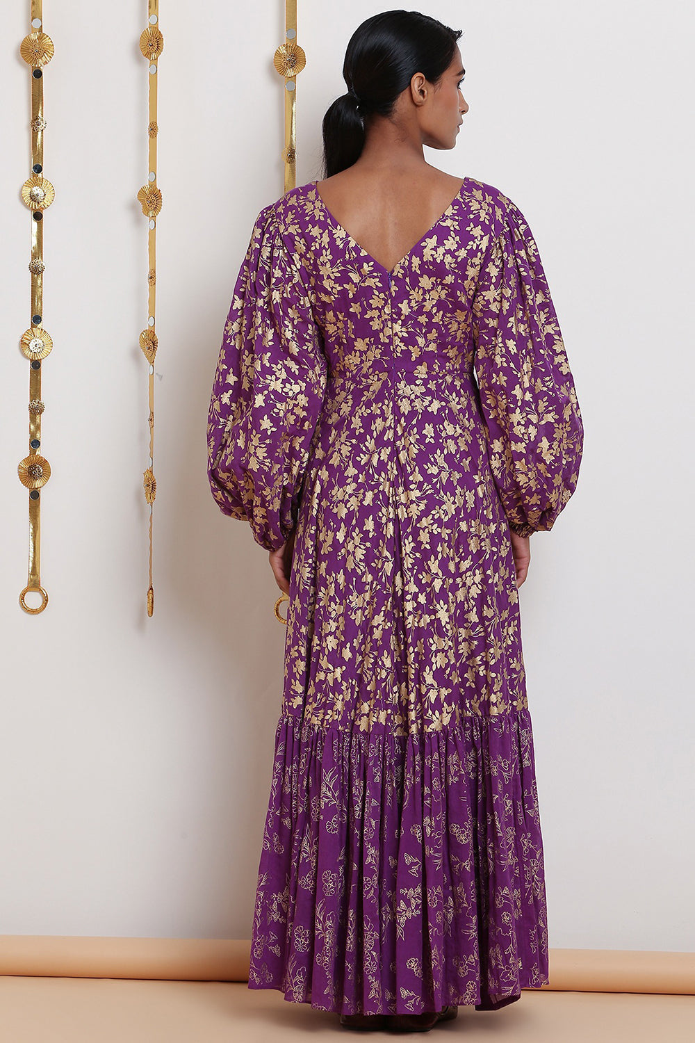 Embroidered & Printed Purple Kurta Set - Auraya Fashion 