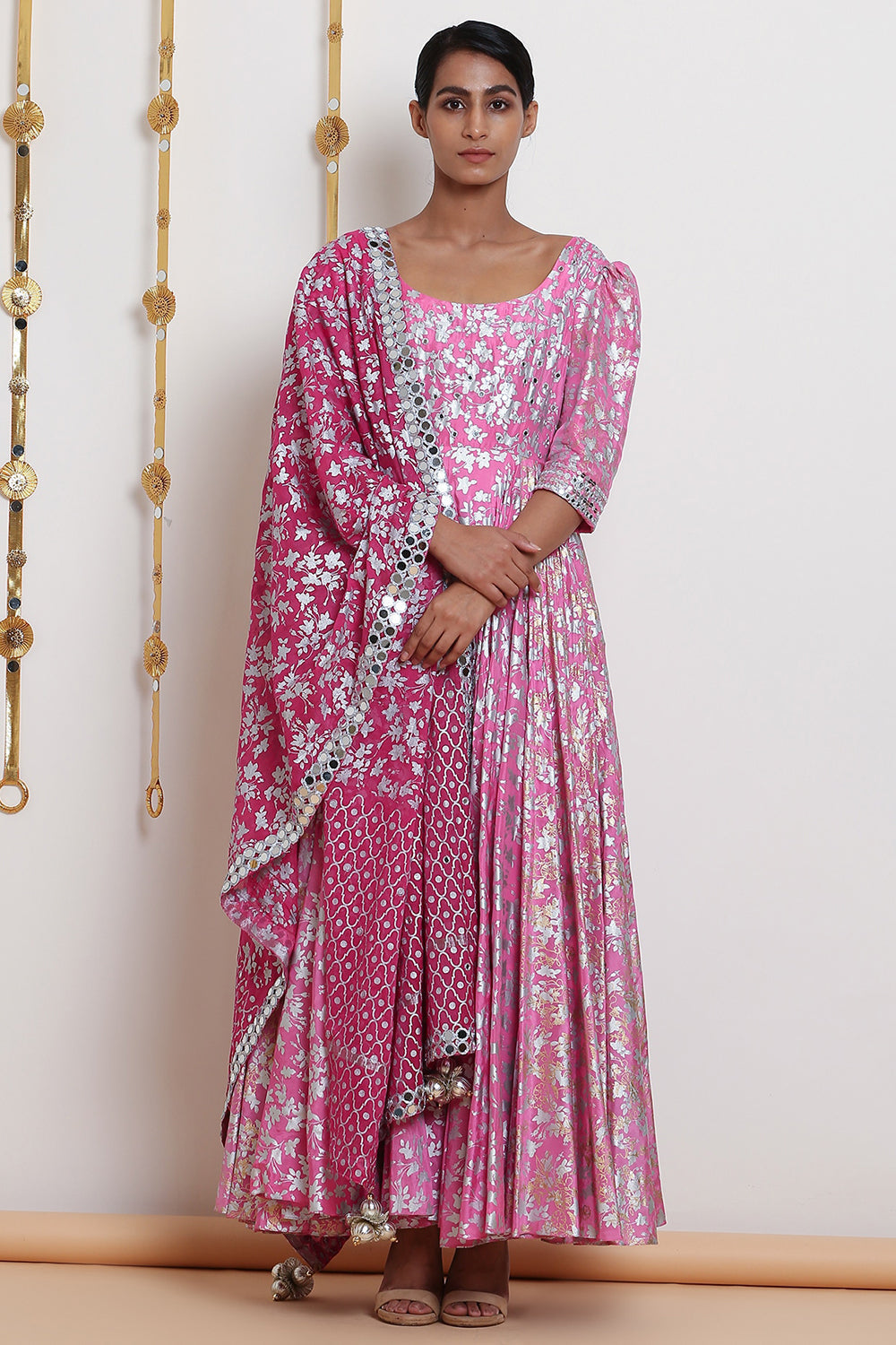 Embroidered & Printed Blush Pink Kurta Set - Auraya Fashion - Seema Nanda - 