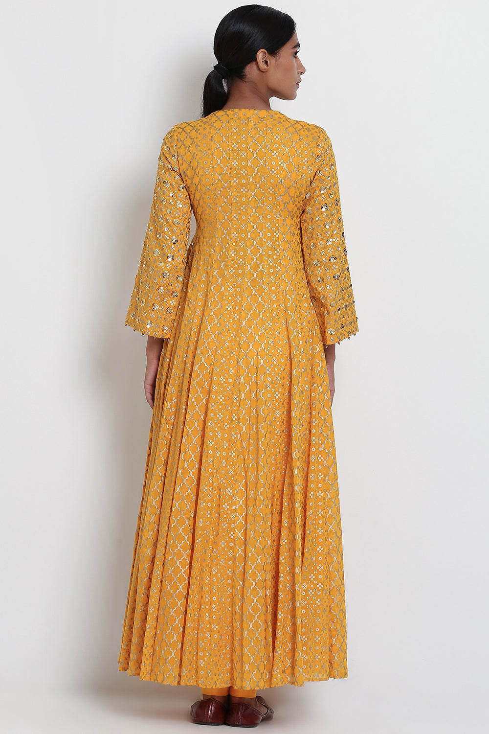 Embroidered Yellow Angrakha Kurta Set - Auraya Fashion 