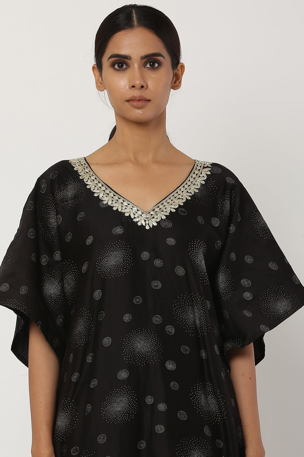 Gota Patti Black Kaftan Set - Auraya Fashion 