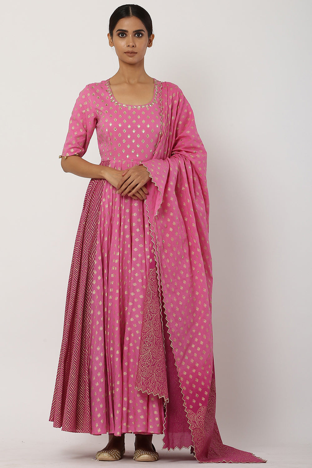 Kalidar Pink Anarkali Set - Auraya Fashion - Seema Nanda - 