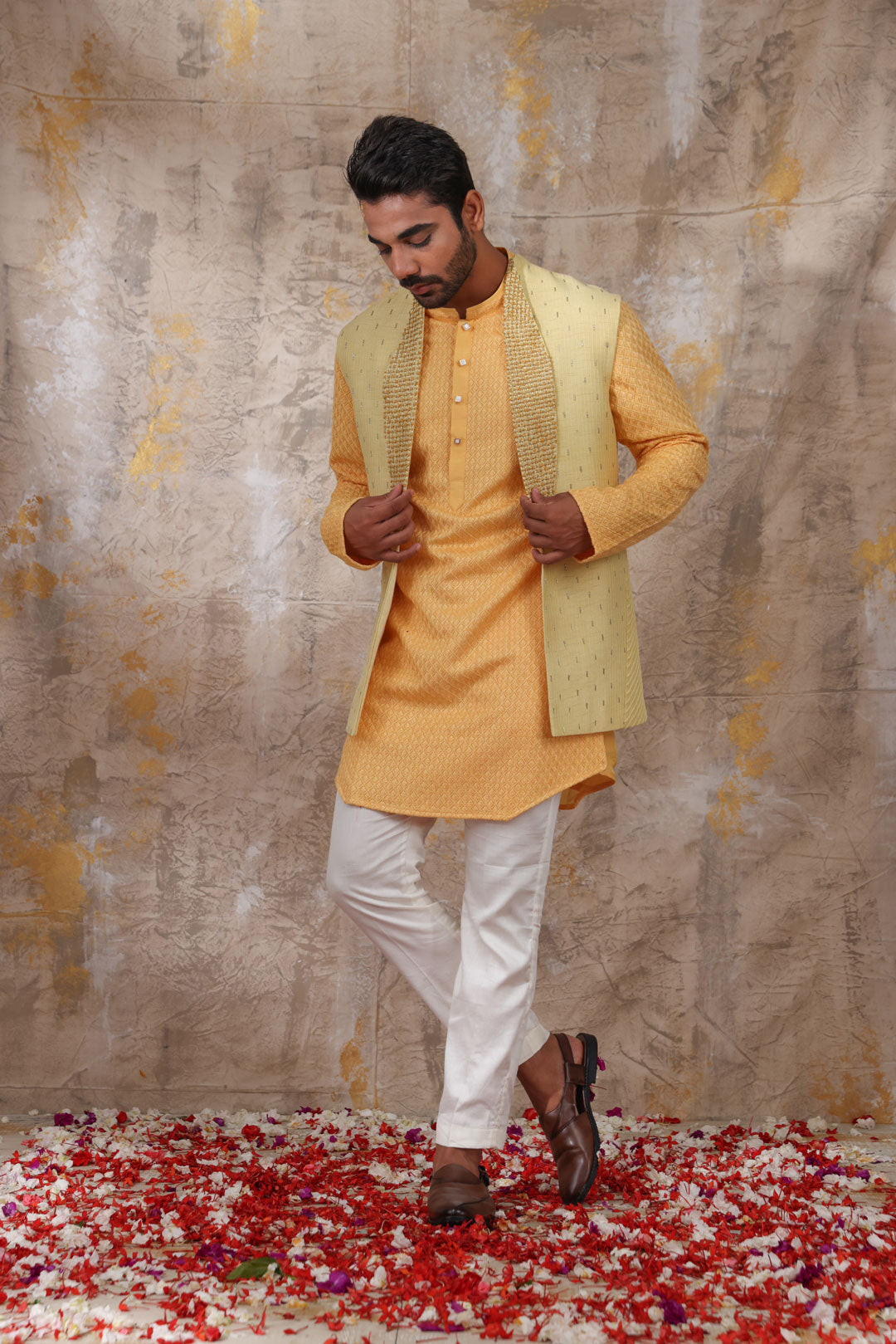 Suvan shawl collar nehru jacket