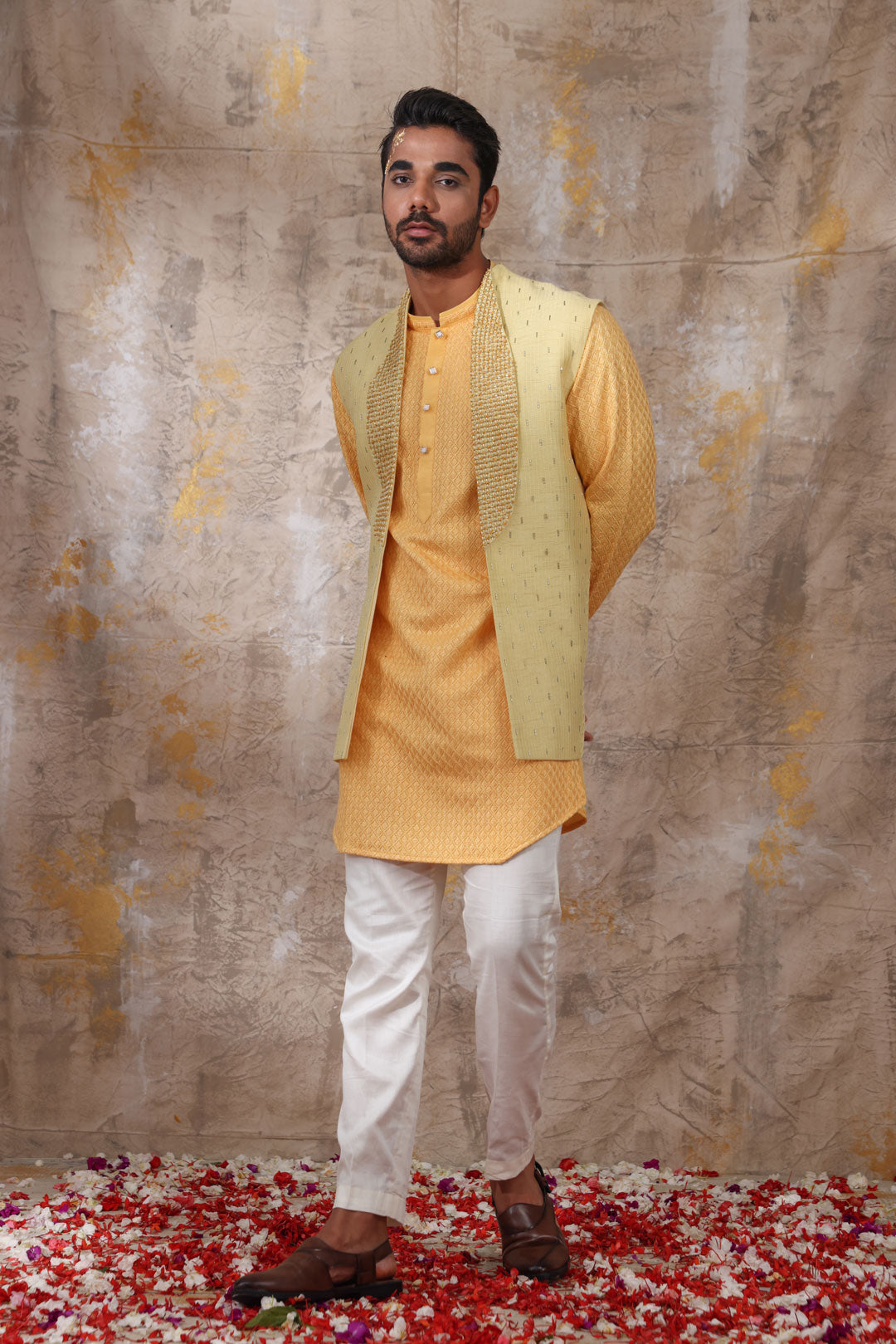 Suvan shawl collar nehru jacket