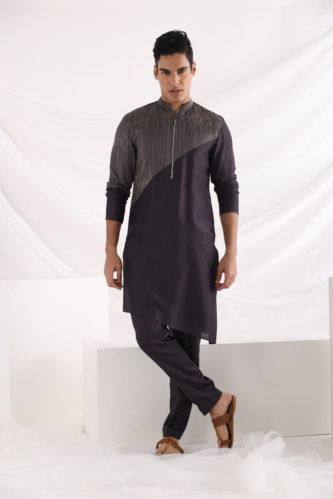 Adrean zipper kurta set