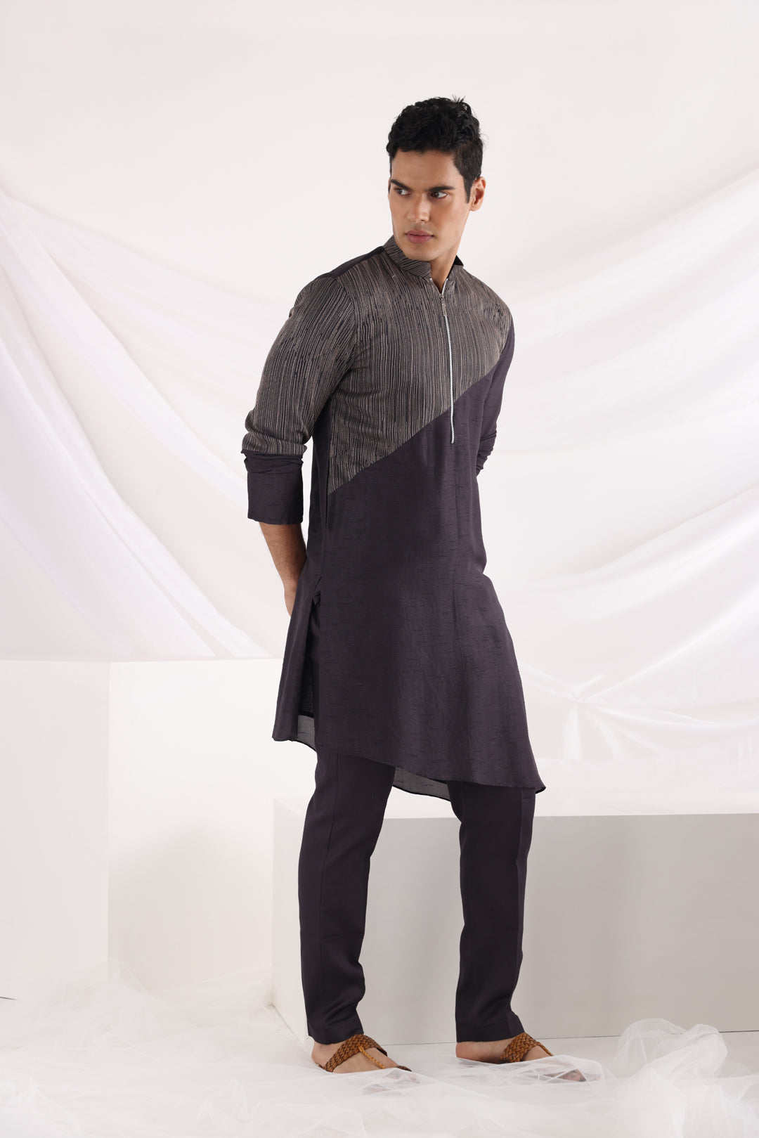 Adrean zipper kurta set
