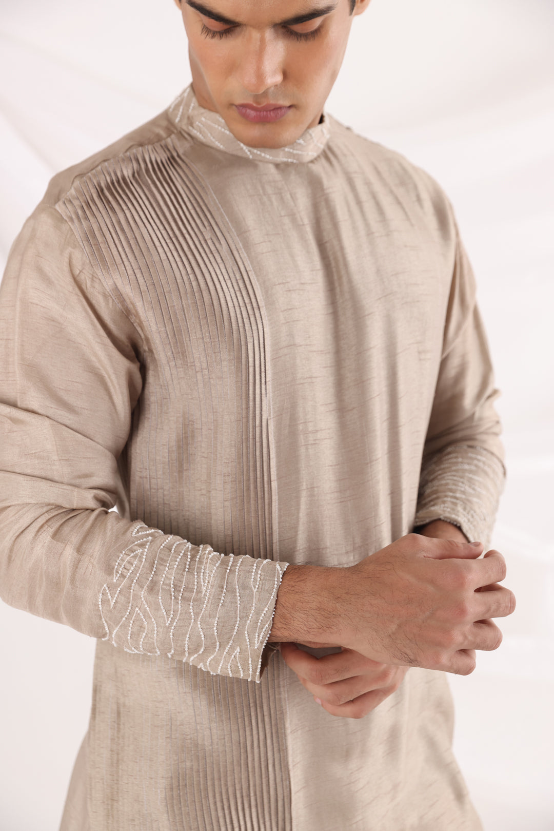 Coastal nehru jacket and Eldoris pleated kurta set