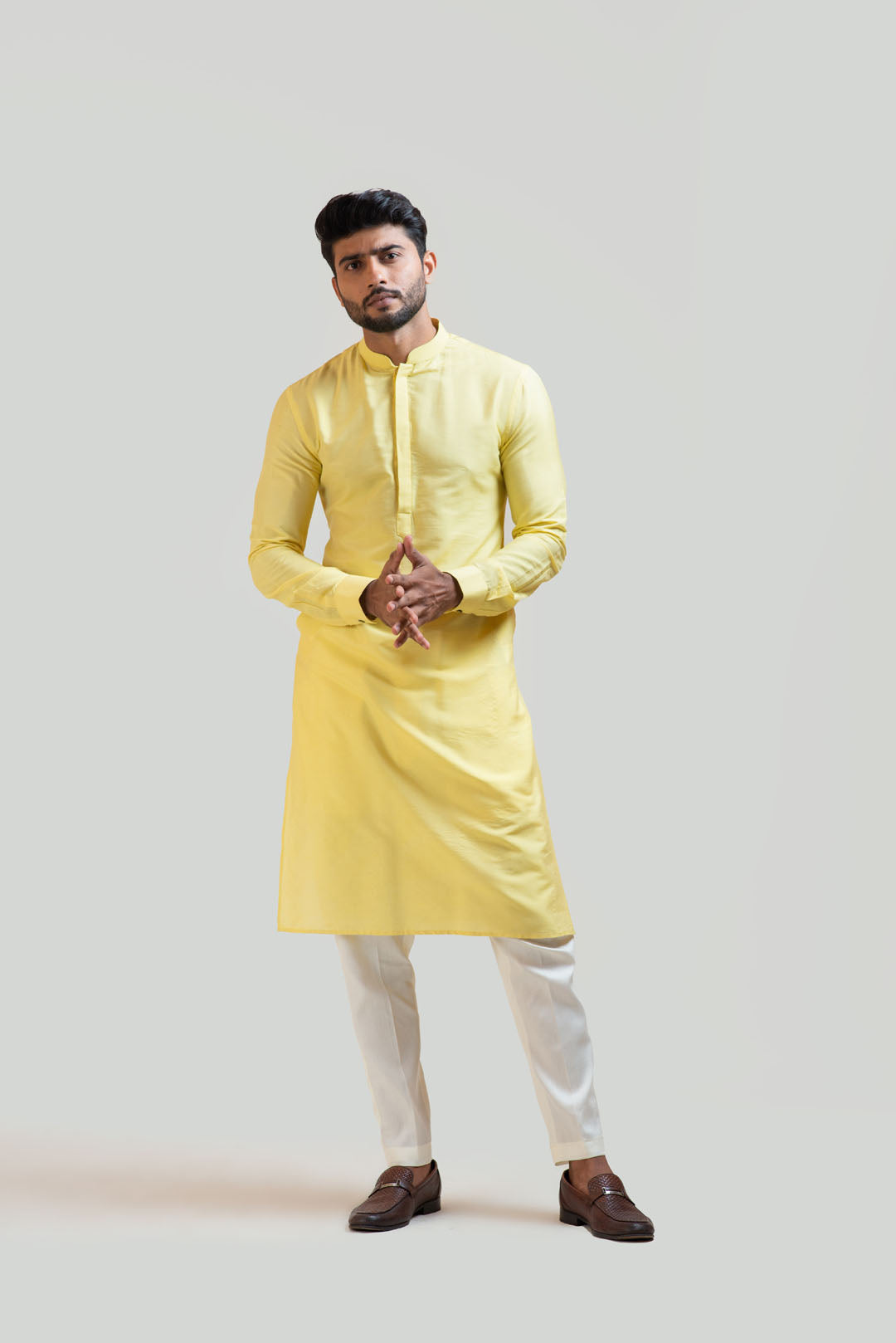 Yellow Silk Kurta Set
