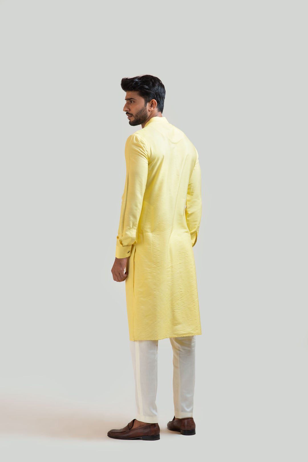 Yellow Silk Kurta Set
