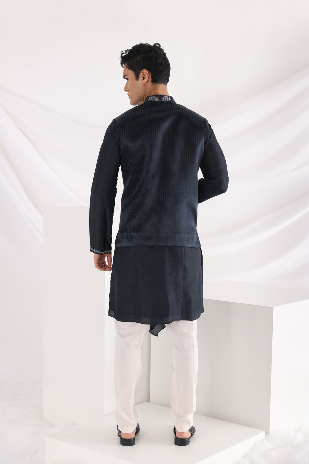 Autumn nehru jacket and Noir kurta set