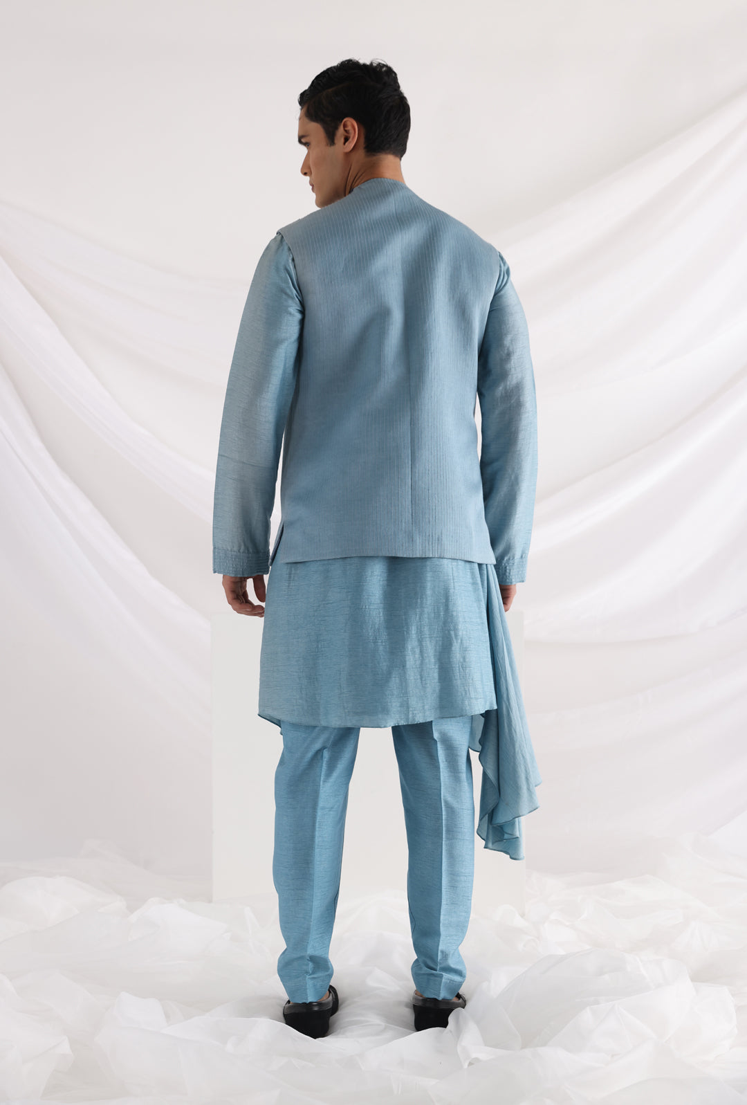 Wave nehru jacket and Zeus pleated kurta set