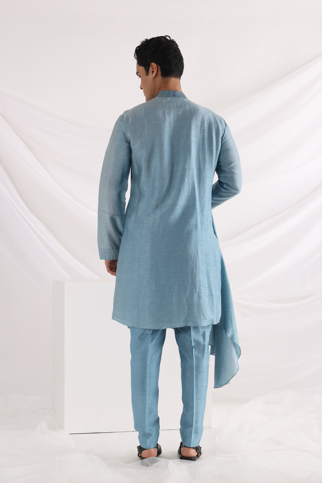 Wave nehru jacket and Zeus pleated kurta set