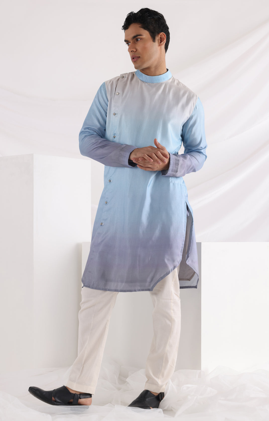 Avel ombre kurta set and Riv nehru jacket