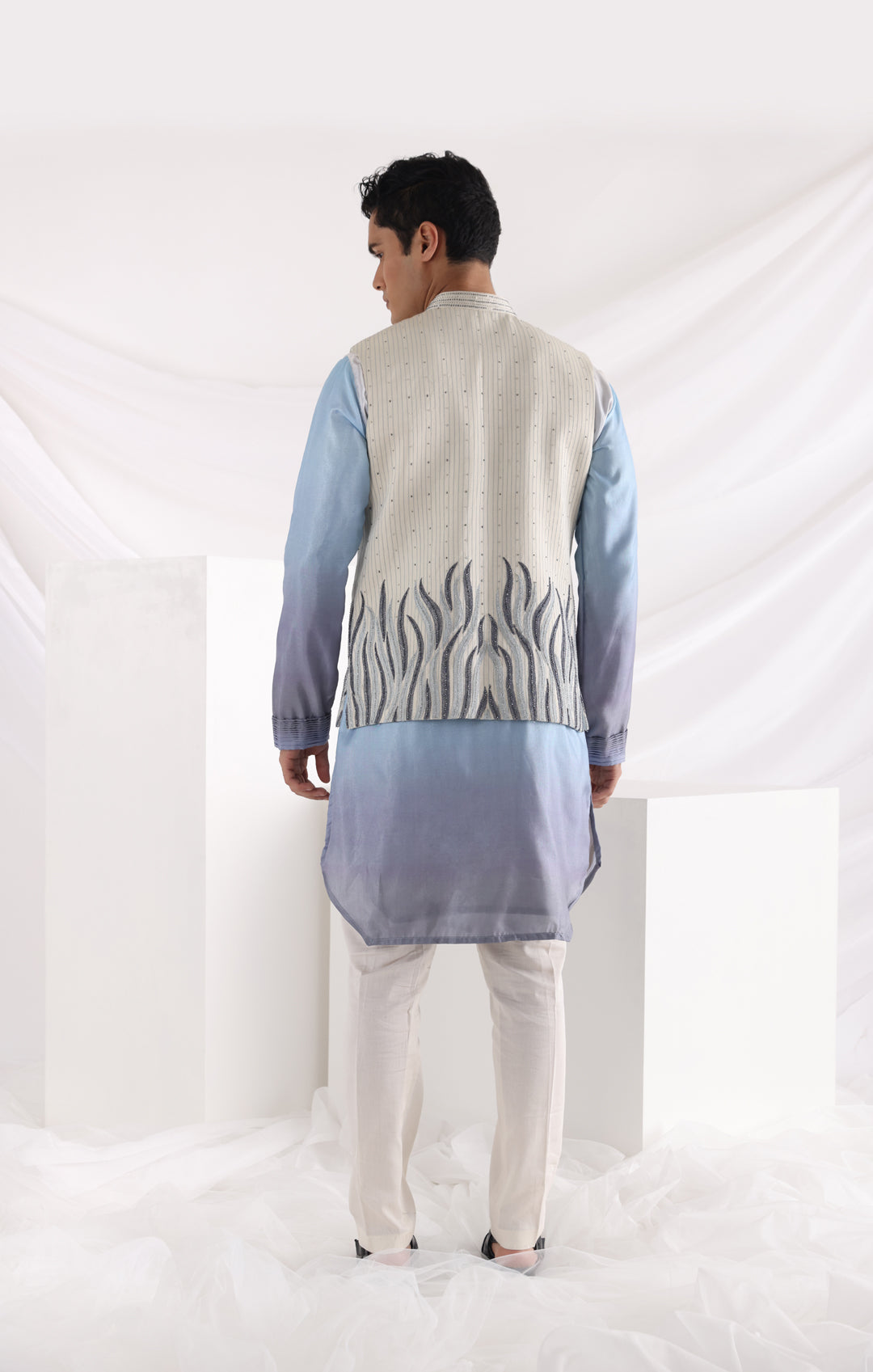 Avel ombre kurta set and Riv nehru jacket