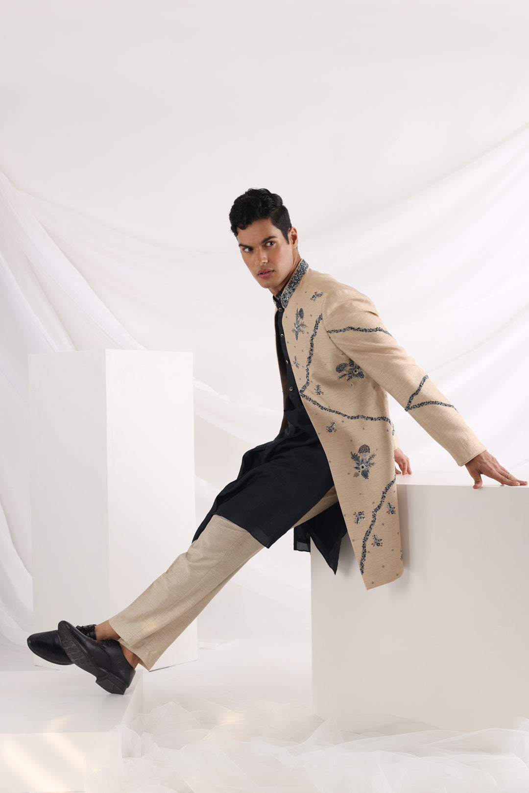 Caelus floral embroidered sherwani