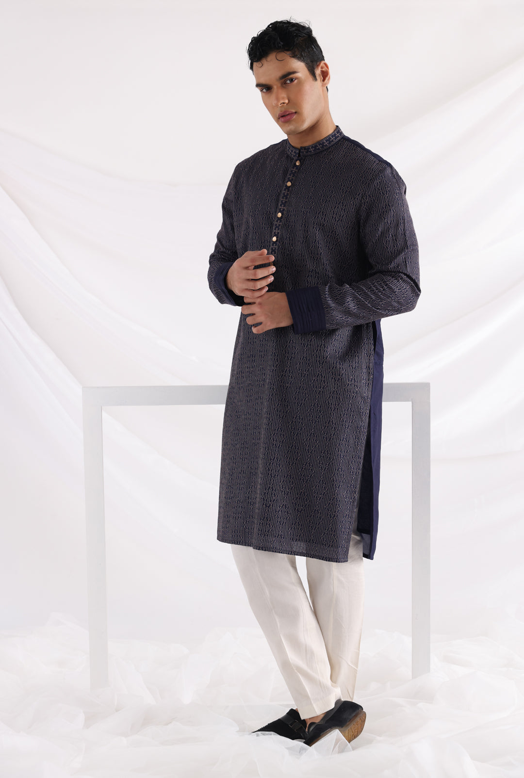 Bleu threadwork kurta set
